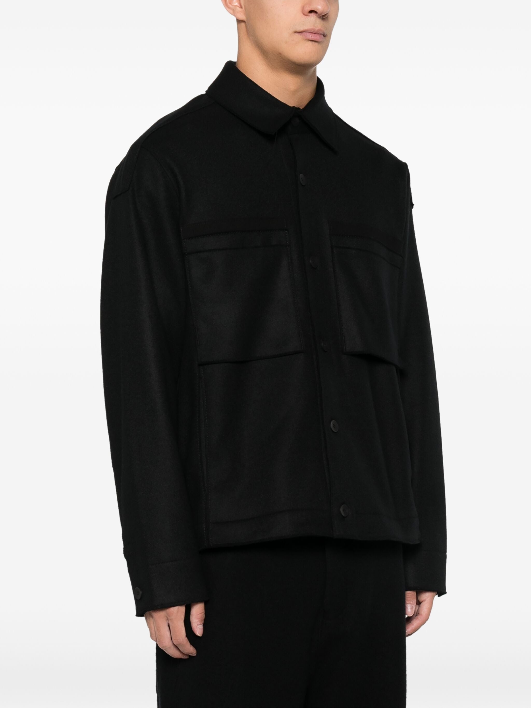 TRANSIT WOOL RAW-CUT OVERSHIRT