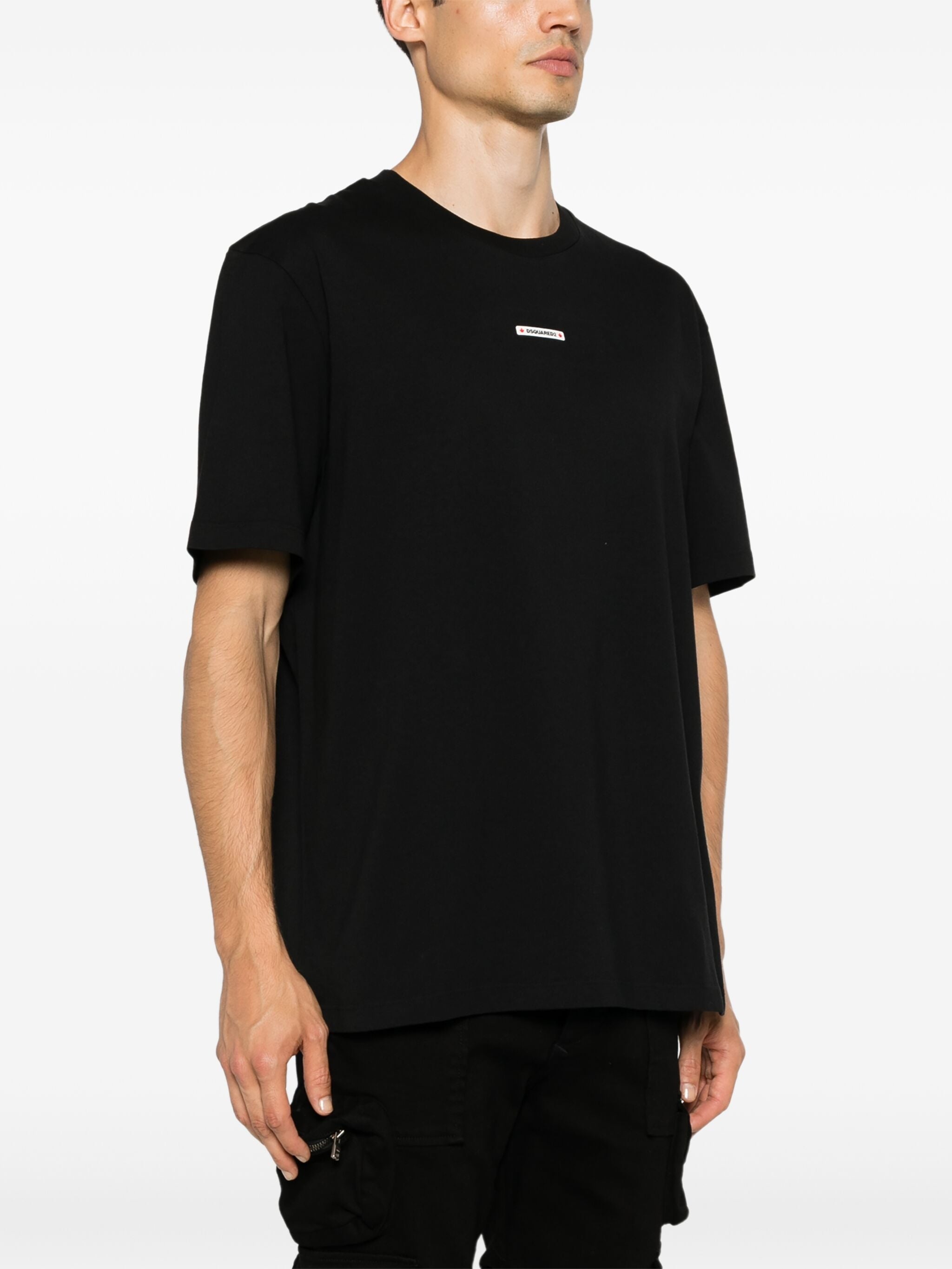 DSQUARED2 LOGO-PATCH COTTON T-SHIRT