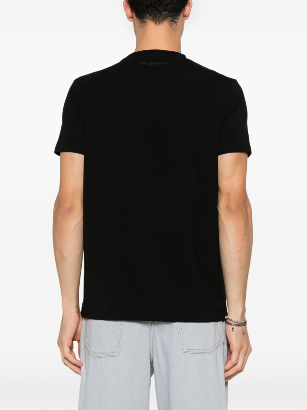 KARL LAGERFELD LOGO-EMBROIDERED T-SHIRT