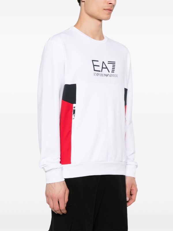 EA7 EMPORIO ARMANI OGO-PRINT COTTON SWEATSHIRT