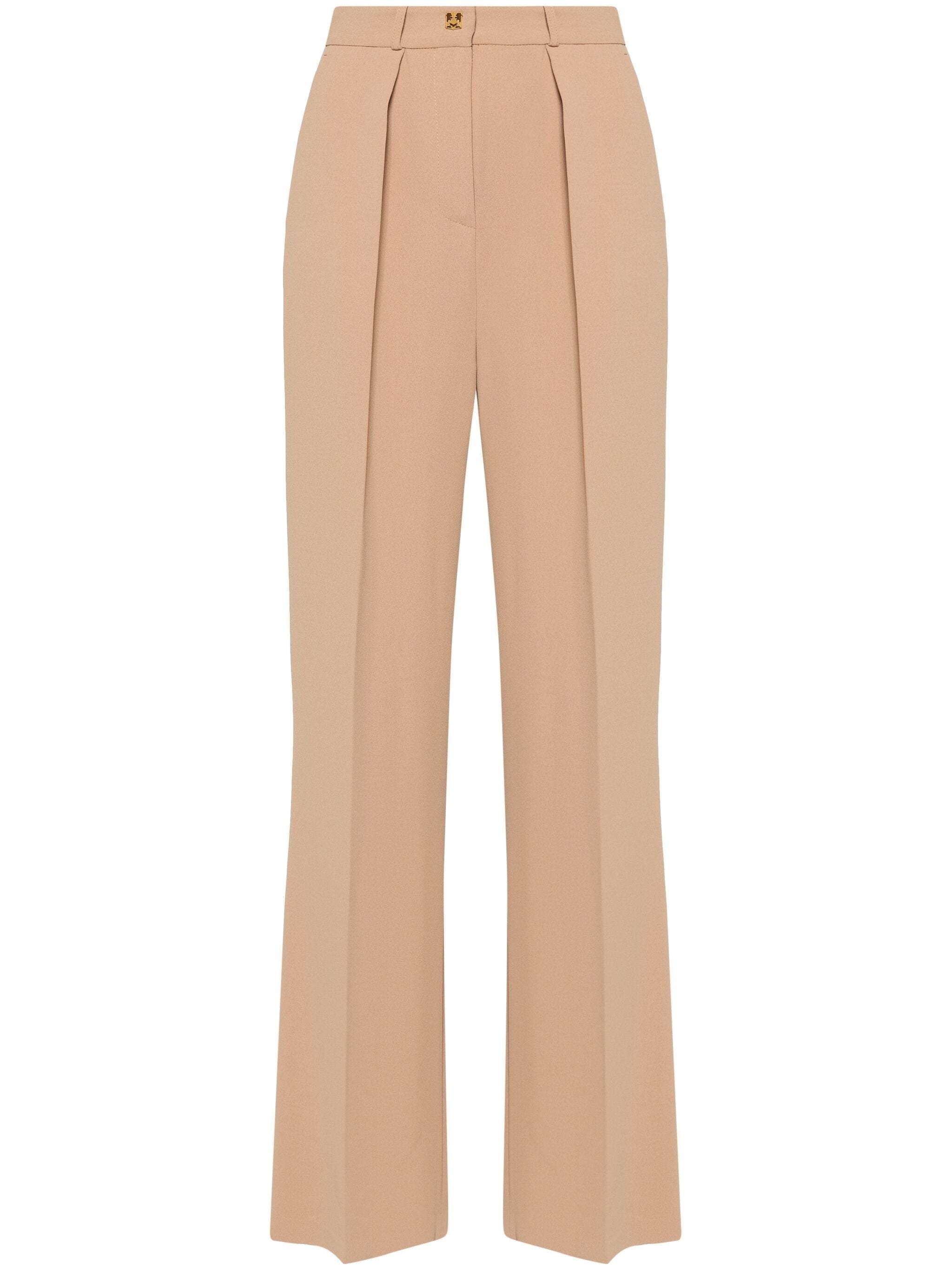 ELISABETTA FRANCHI EMBLEM CREPE STRAIGHT TROUSERS