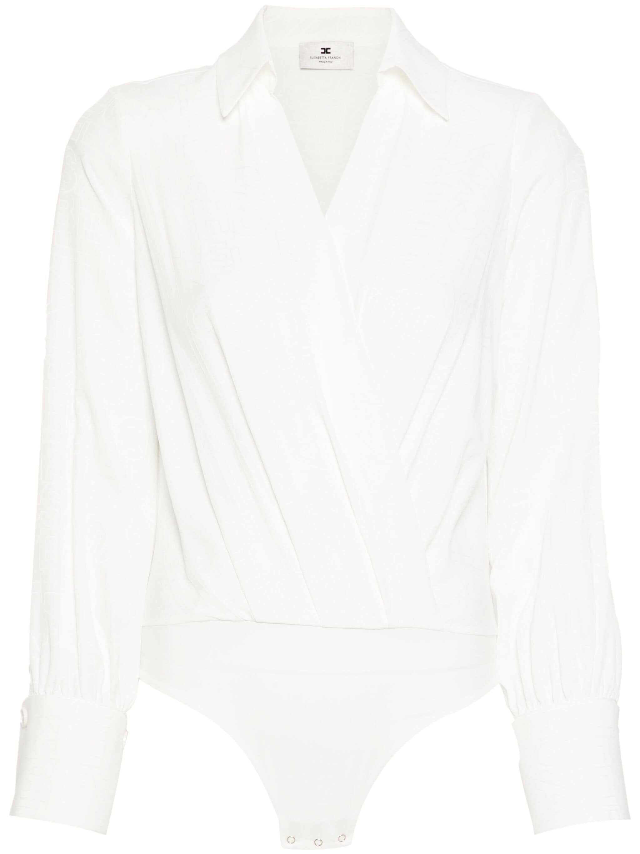 ELISABETTA FRANCHI LOGO-JACQUARD BODYSUIT