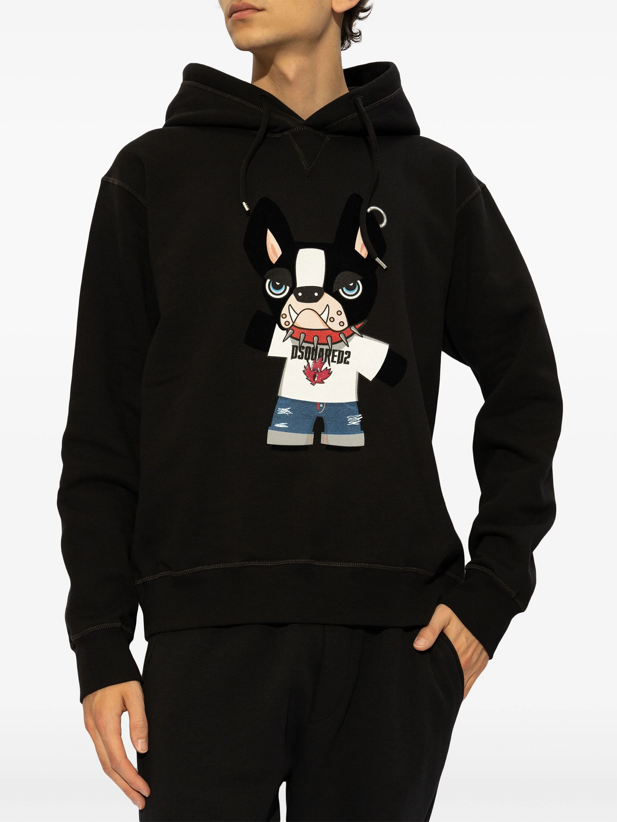 DSQUARED2 GRAPHIC-PRINT COTTON HOODIE