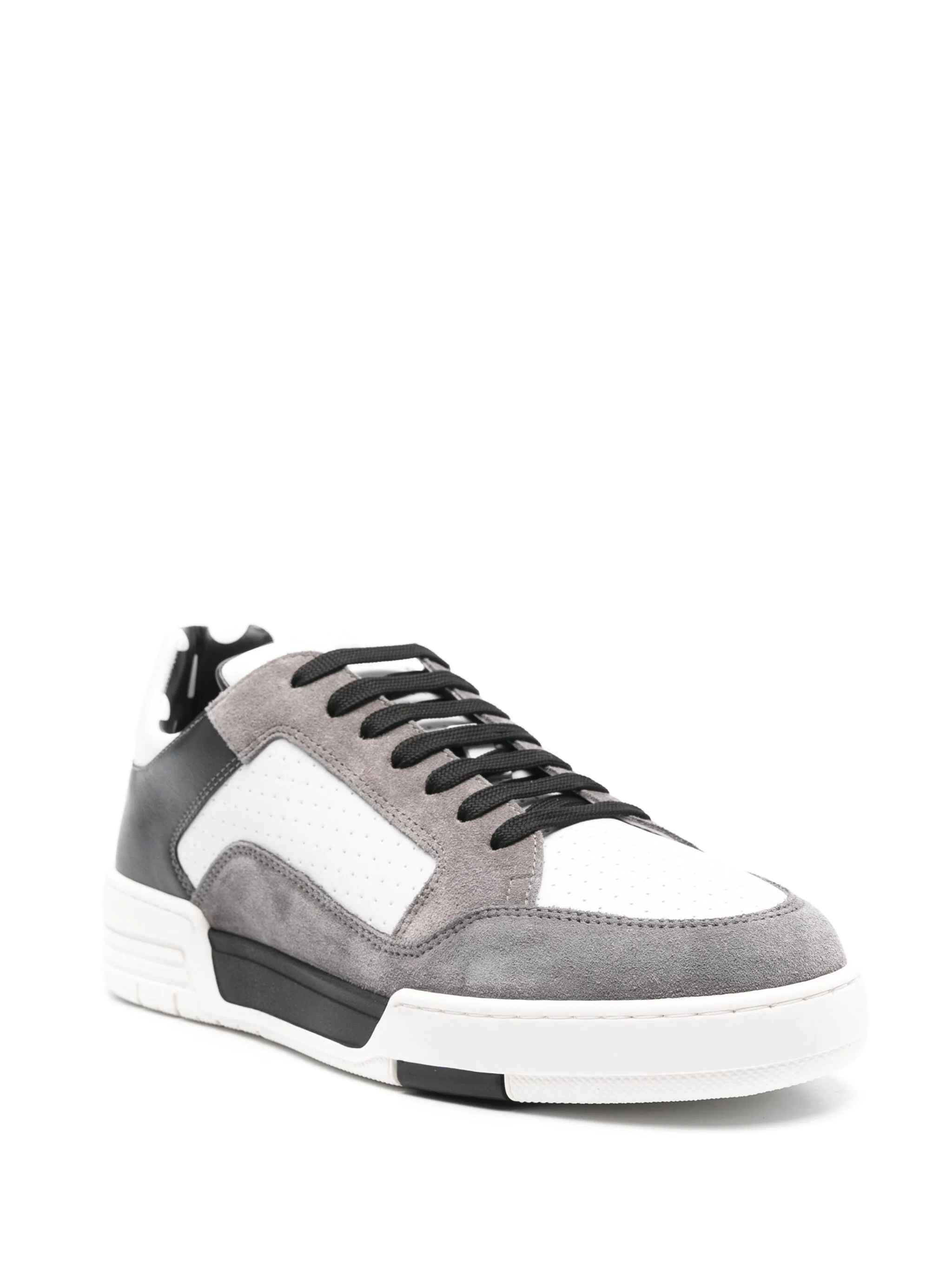 MOSCHINO PANELLED LEATHER SNEAKERS