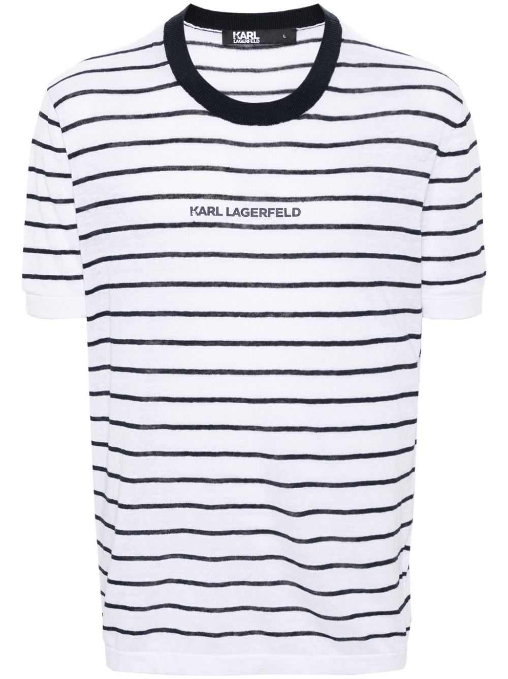 KARL LAGERFELD STRIPED KNITTED T-SHIRT