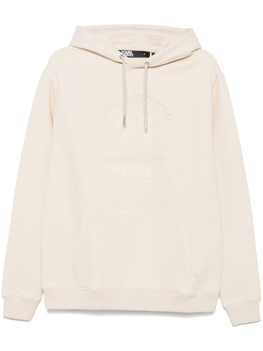 KARL LAGERFELD LOGO-EMBROIDERED HOODIE