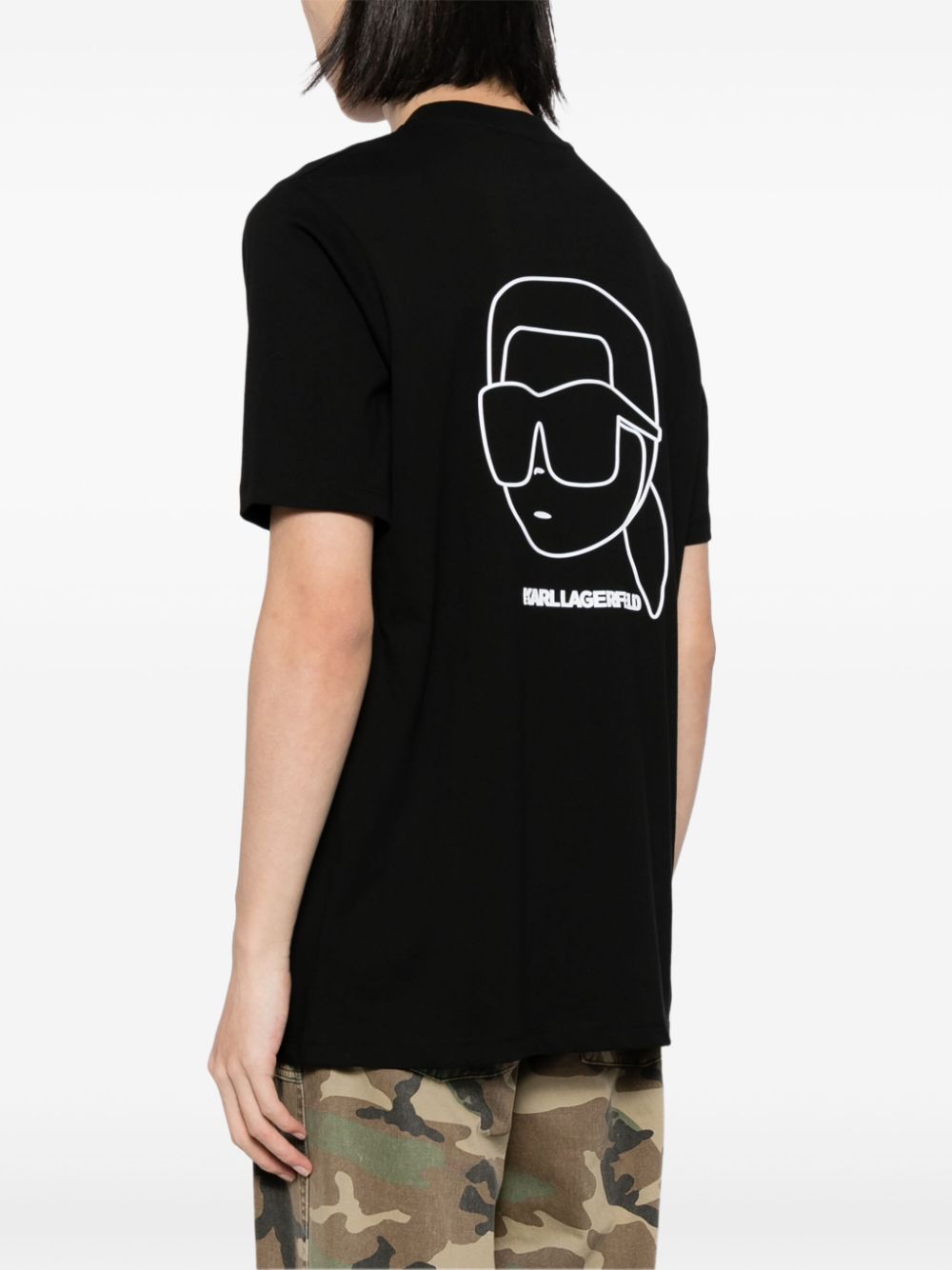 KARL LAGERFELD IKONIK OUTLINE ORGANIC-COTTON T-SHIRT