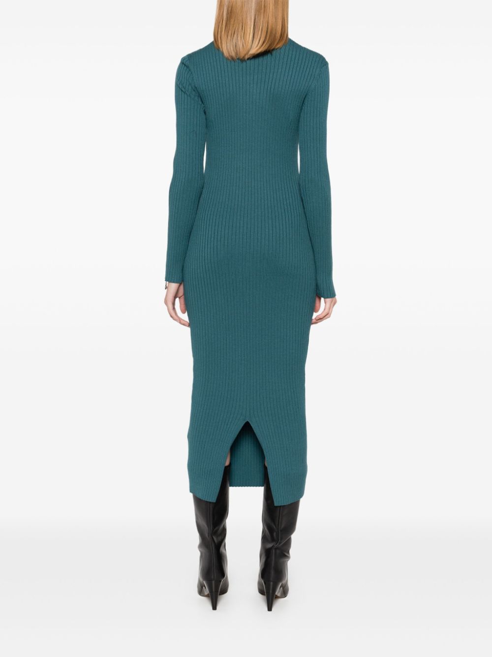 PATRIZIA PEPE RIBBED-KNIT MIDI DRESS