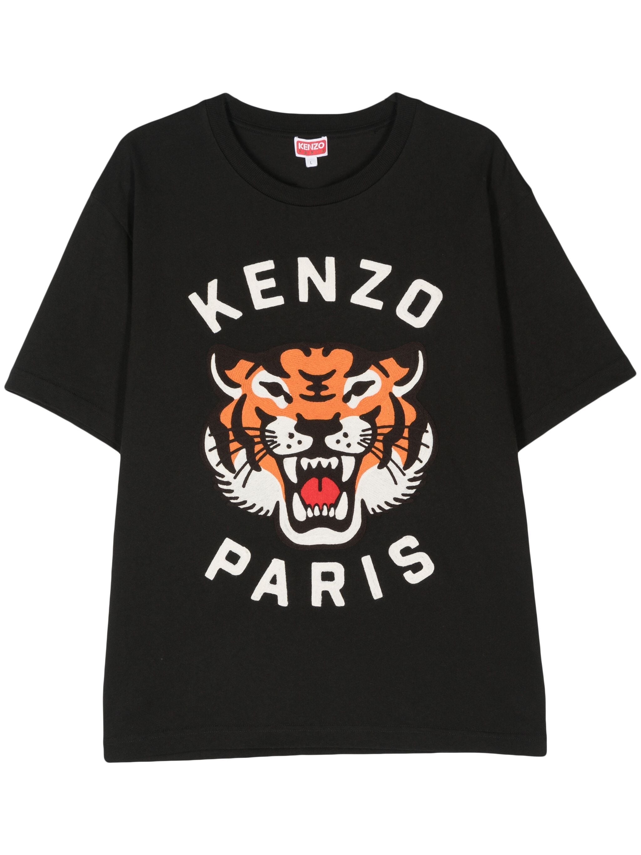 KENZO TIGER-MOTIF COTTON T-SHIRT