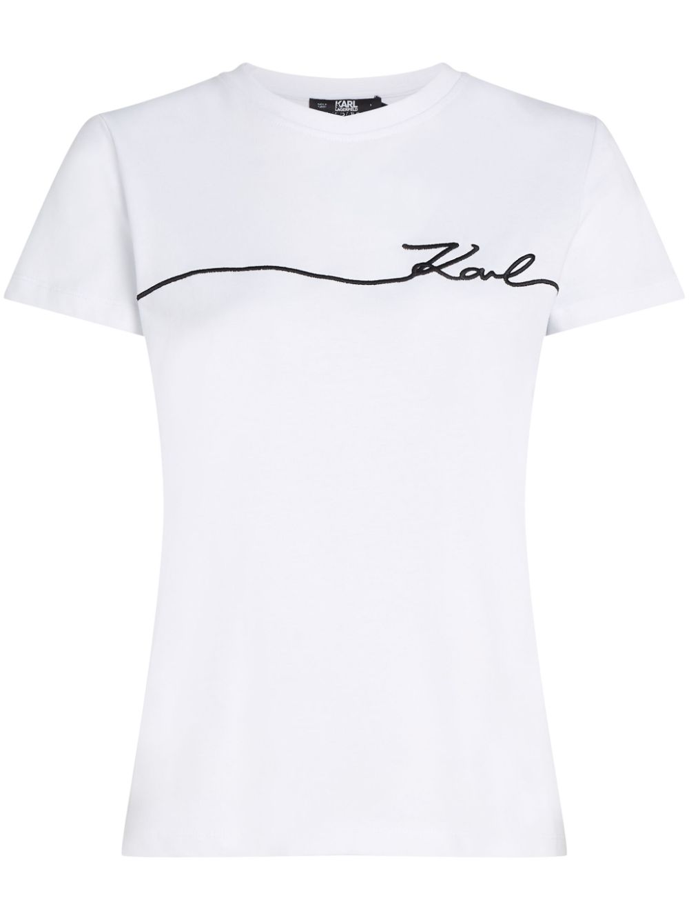 KARL LAGERFELD LOGO-EMBROIDERED CREW-NECK T-SHIRT