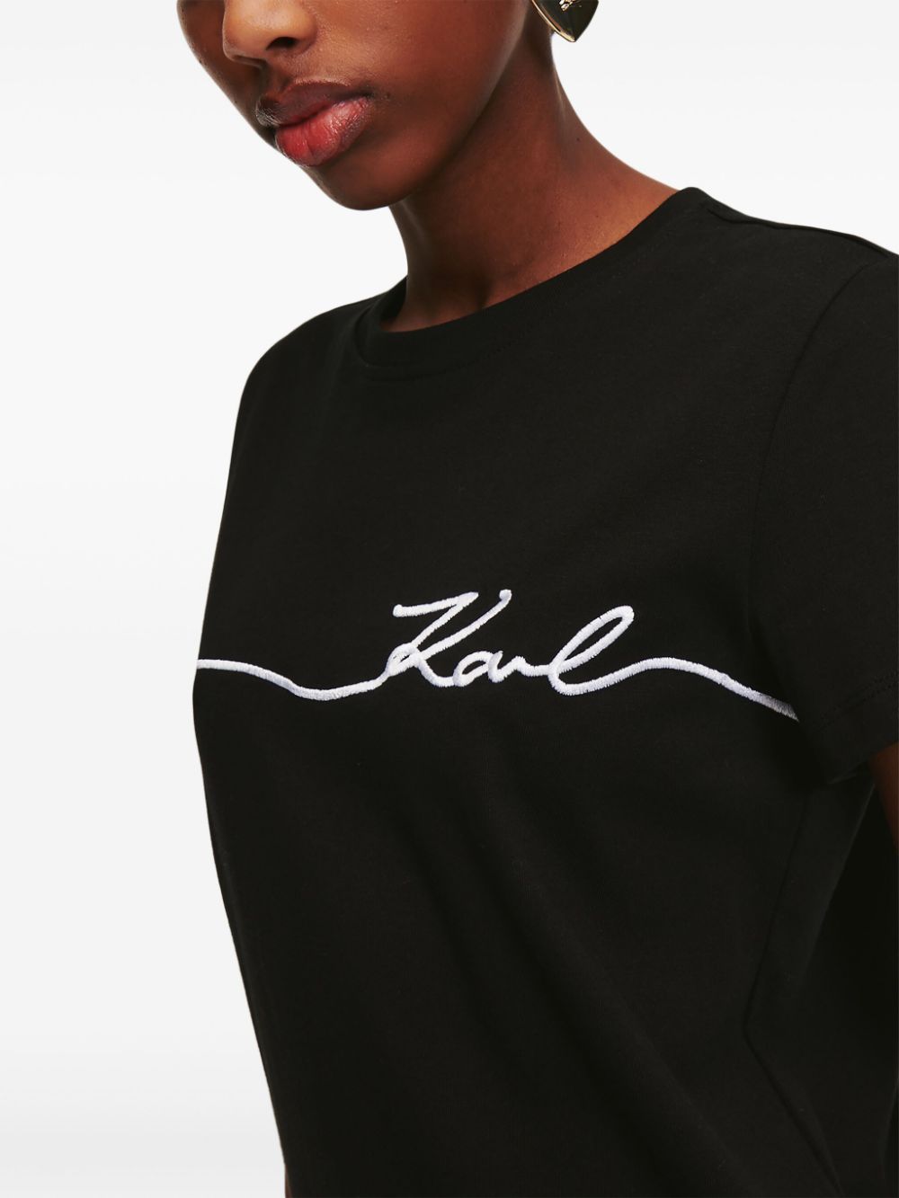 KARL LAGERFELD SIGNATURE ORGANIC-COTTON T-SHIRT