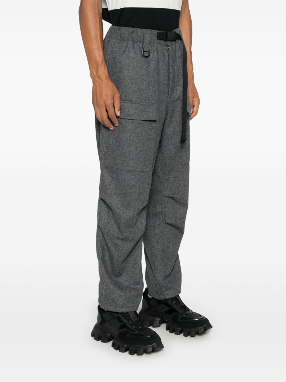 Y-3 FLANNEL CARGO TROUSERS