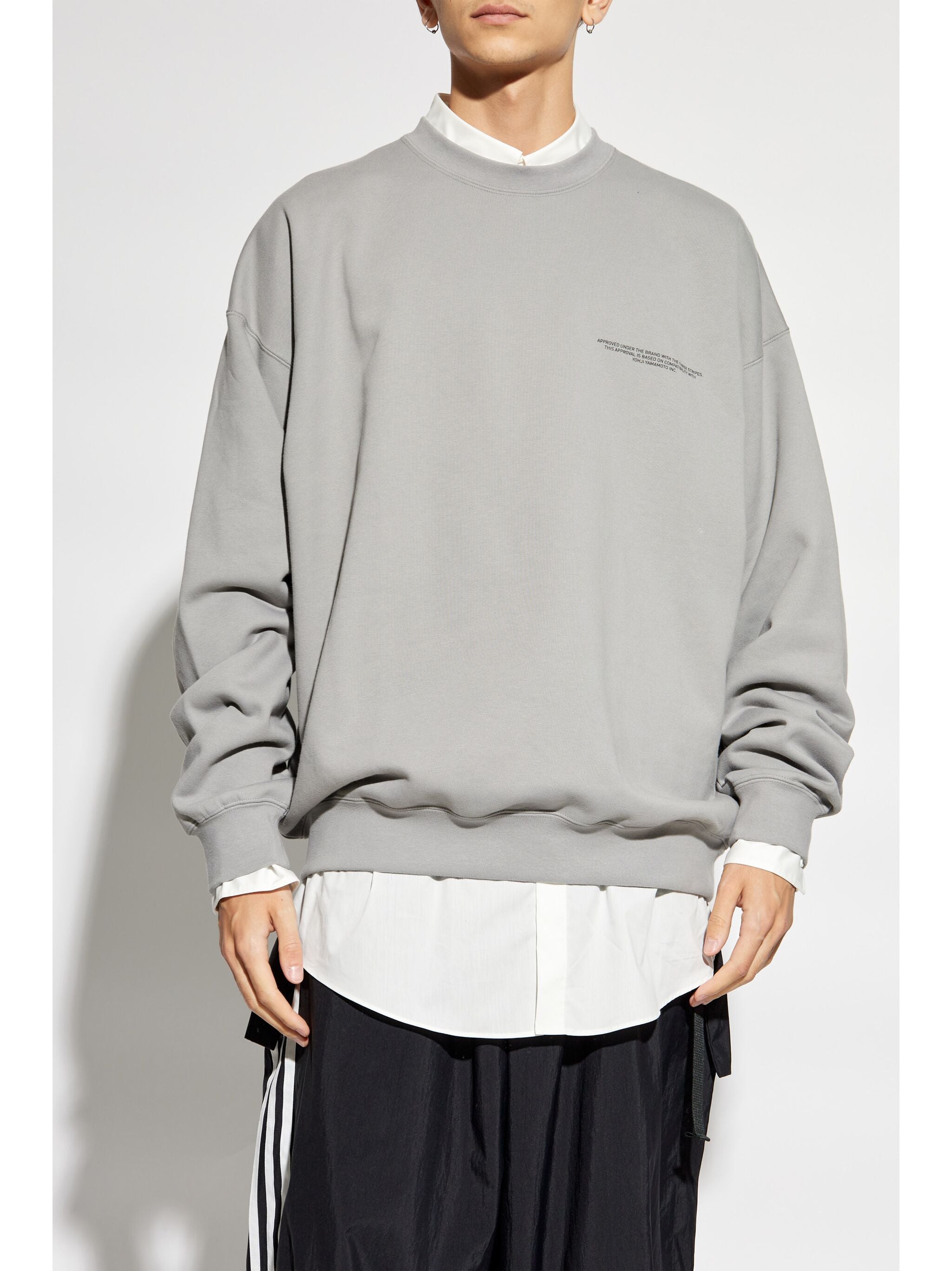 Y-3 LOGO-PRINTED CREW NECK SWEATSHIRT