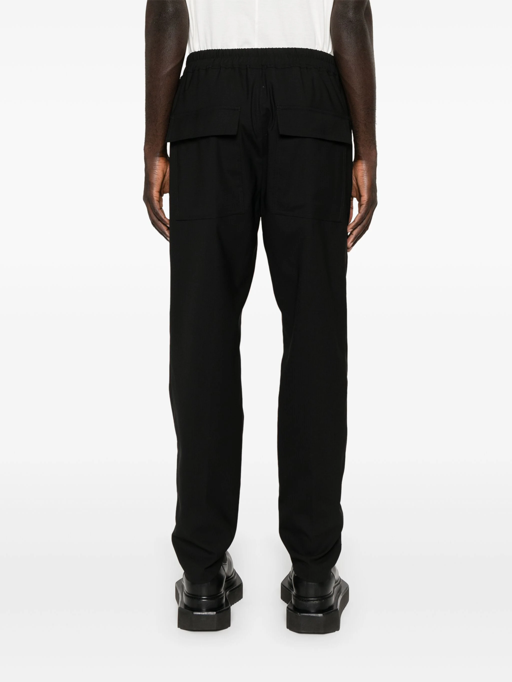 RICK OWENS ELASTICATED-WAISTBAND TROUSERS