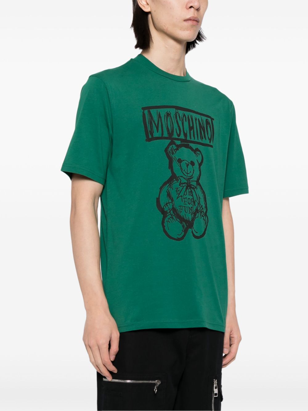 MOSCHINO TEDDY BEAR PRINT COTTON T-SHIRT