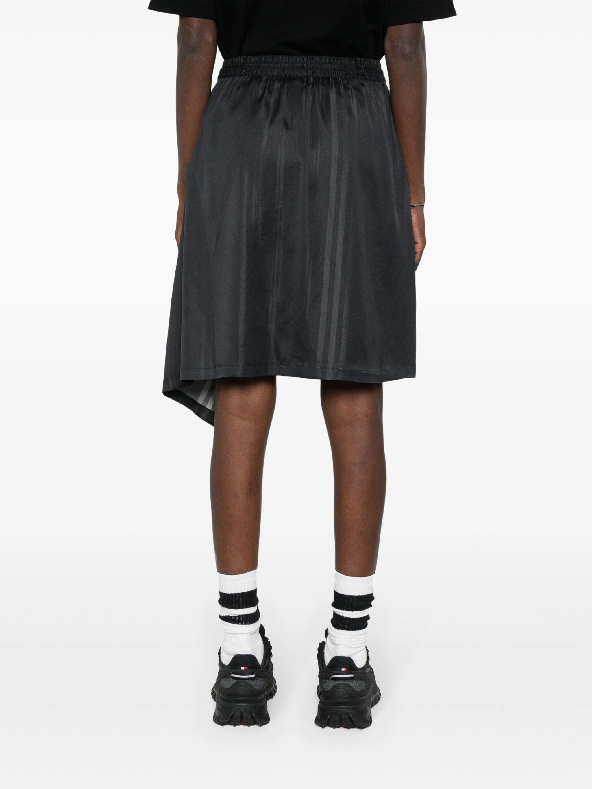 Y-3 LOGO-PRINT STRIPED SKIRT