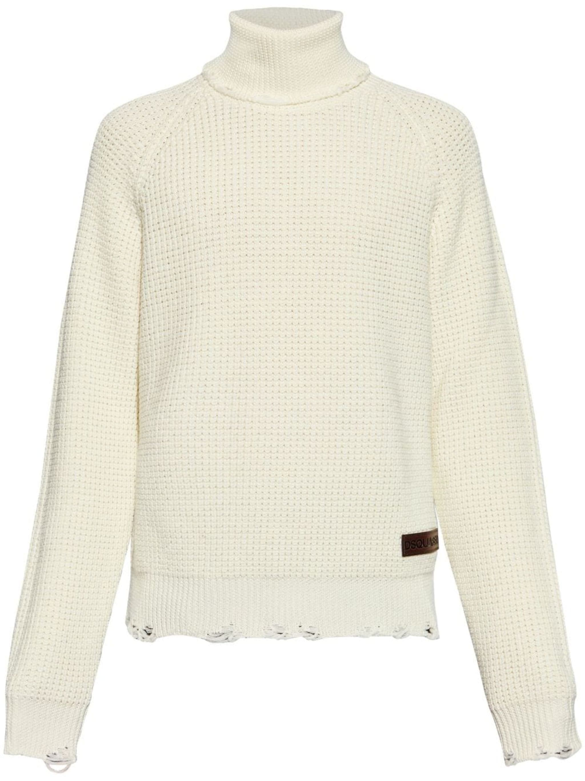 DSQUARED2 LOGO-PATCH ROLL-NECK KNITTED JUMPER