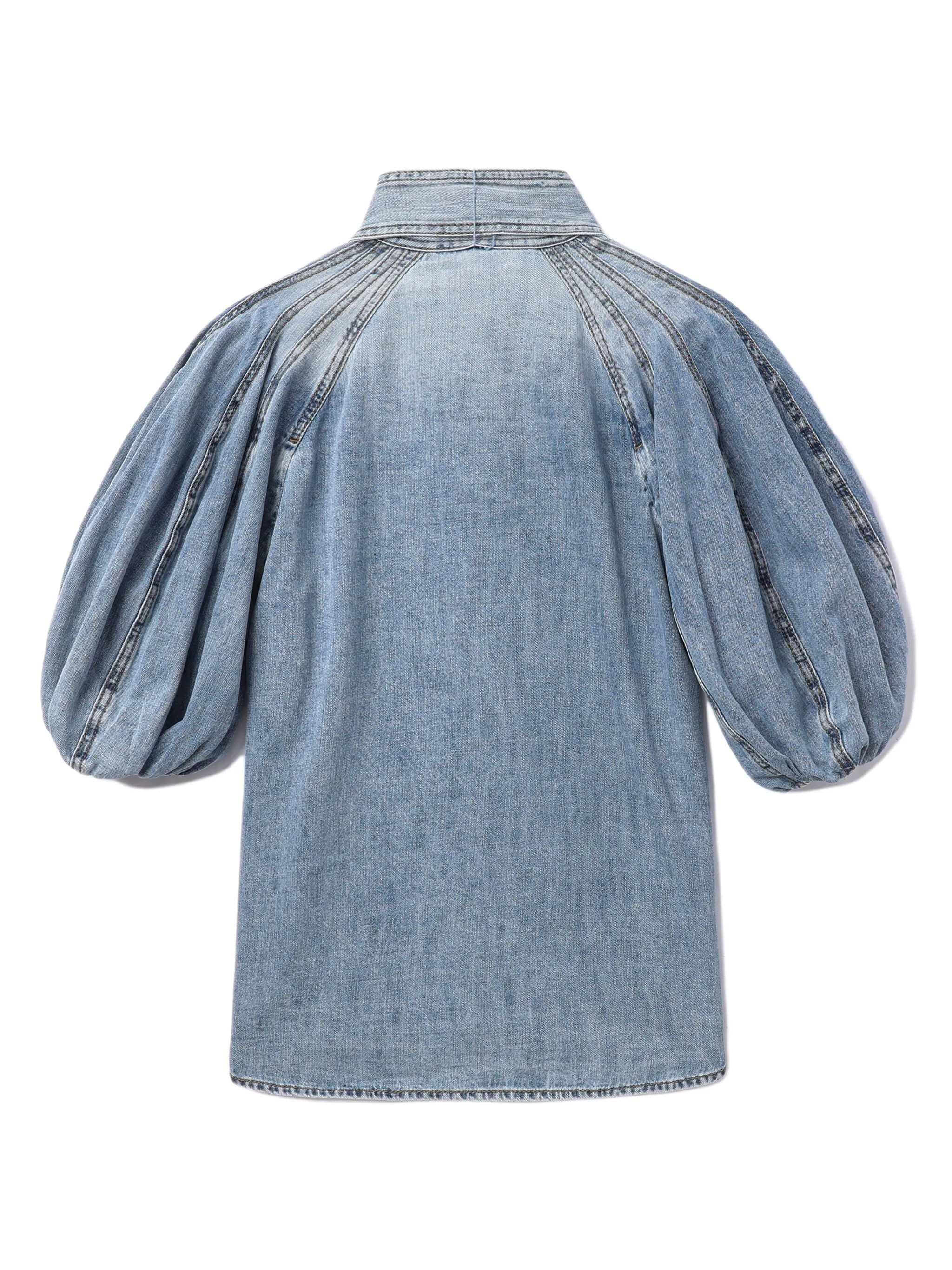 ZIMMERMANN LANTERN PUFF-SLEEVE DENIM SHIRT