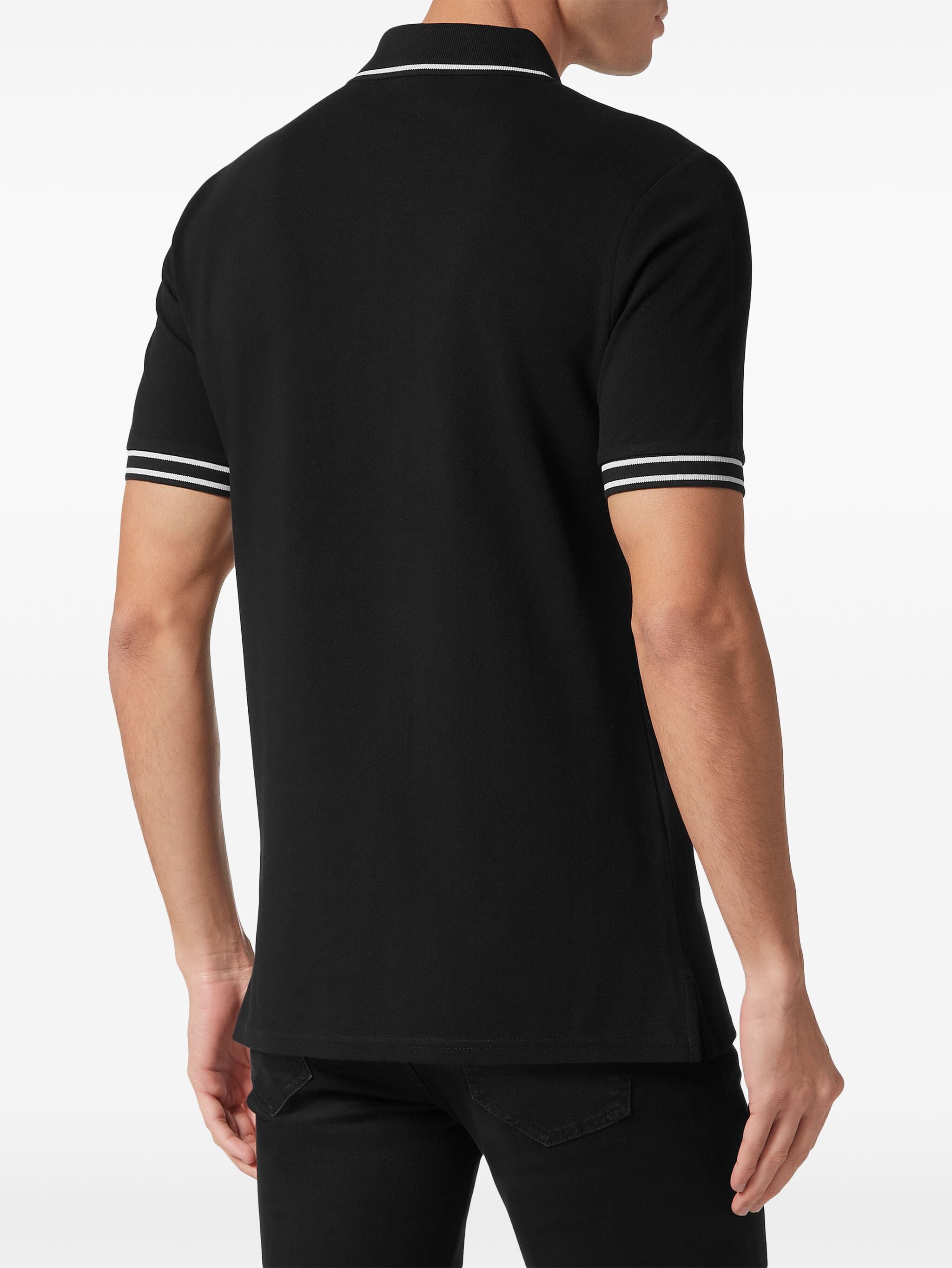 PHILIPP PLEIN LOGO-APPLIQUÉ COTTON POLO SHIRT