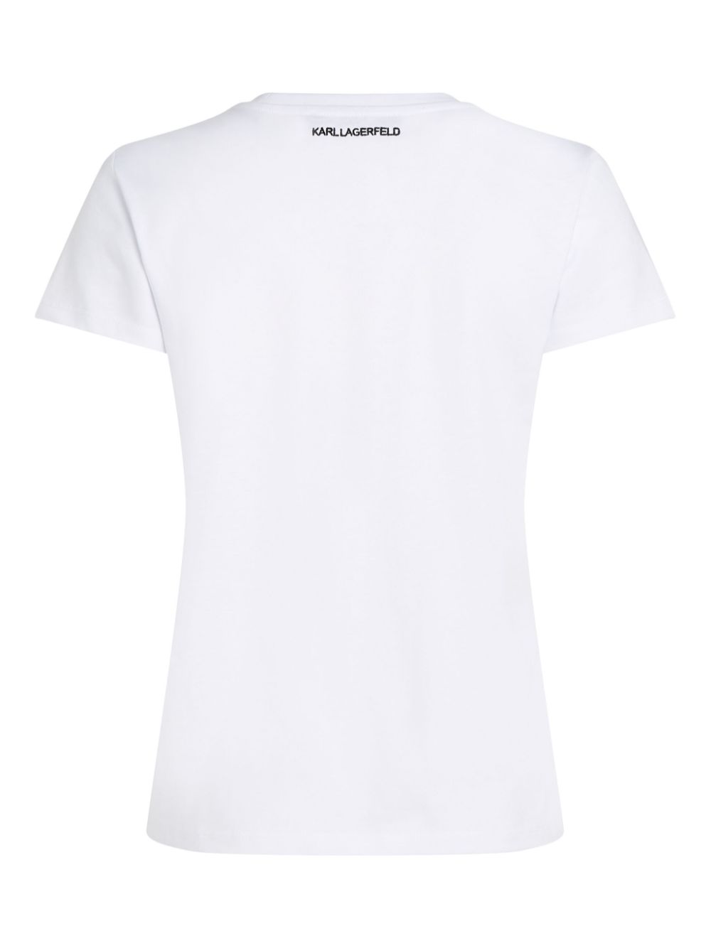 KARL LAGERFELD LOGO-EMBROIDERED CREW-NECK T-SHIRT