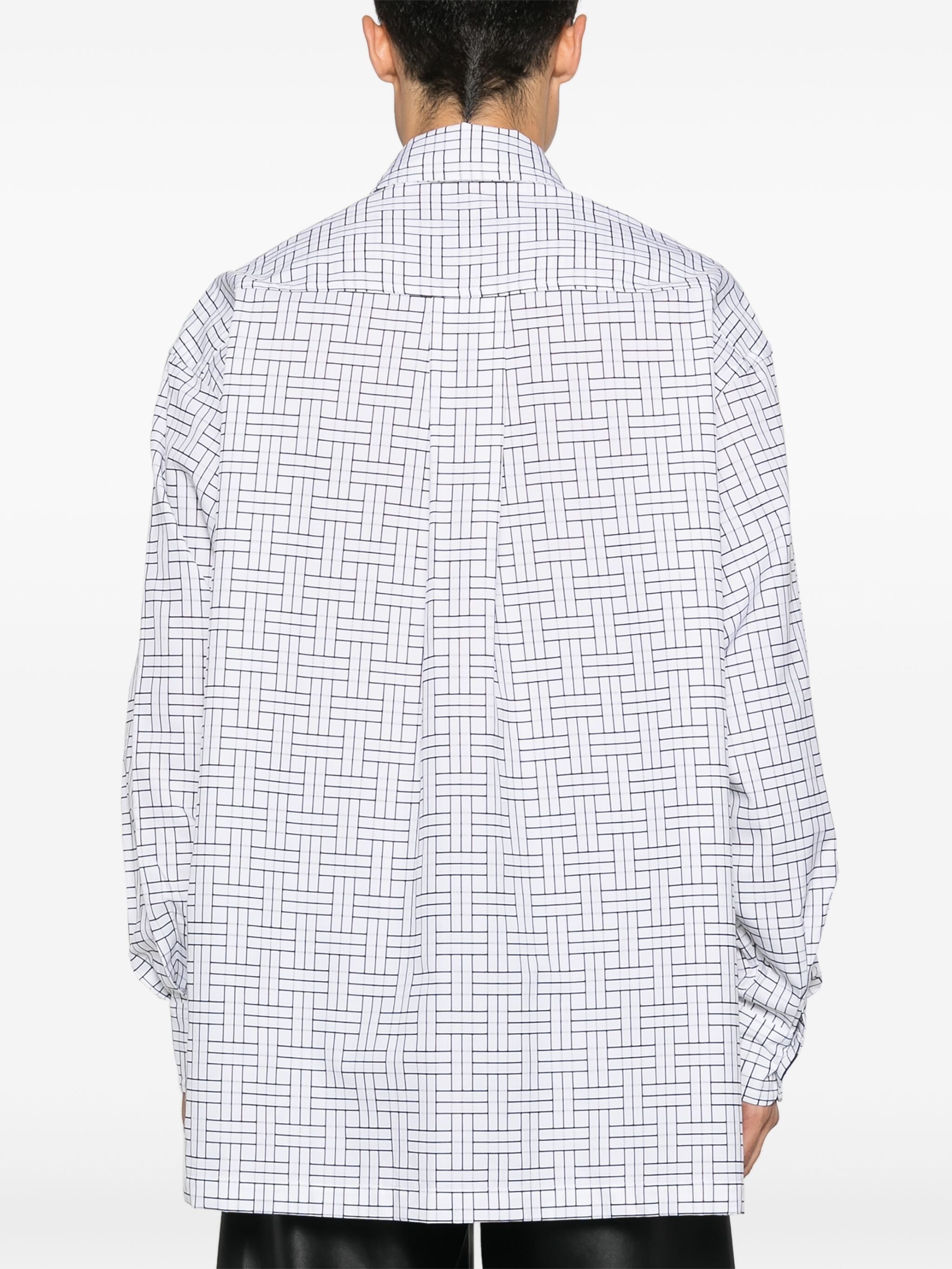 KENZO LOGO-EMBROIDERED WEAVE SHIRT