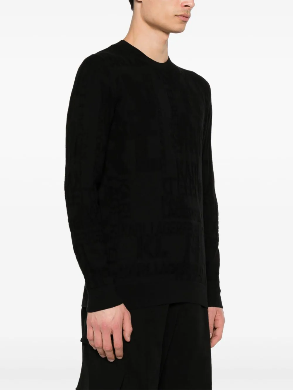 KARL LAGERFELD JACQUARD-LOGO COTTON JUMPER