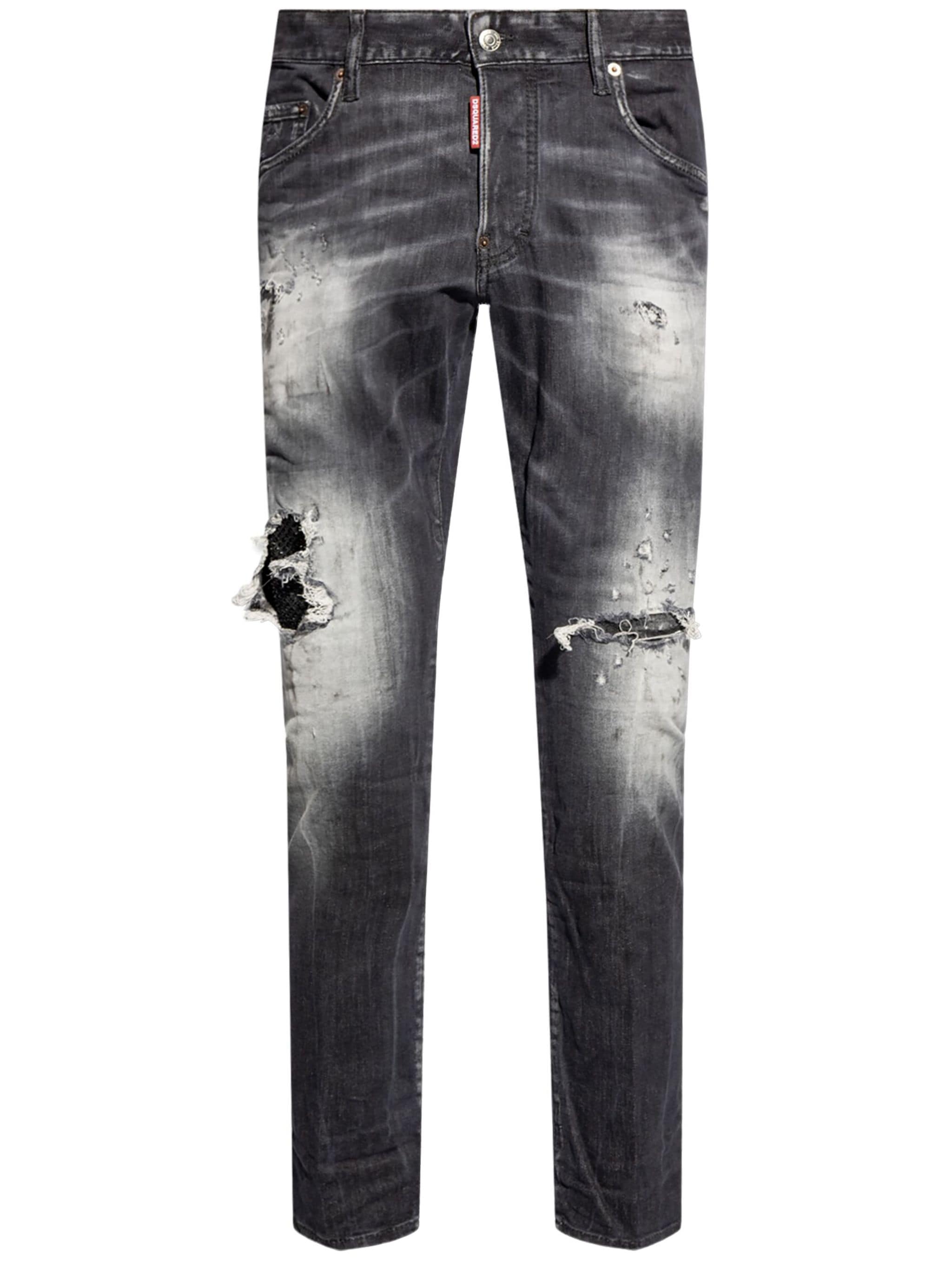 DSQUARED2 DISTRESSED STRAIGHT-LEG JEANS