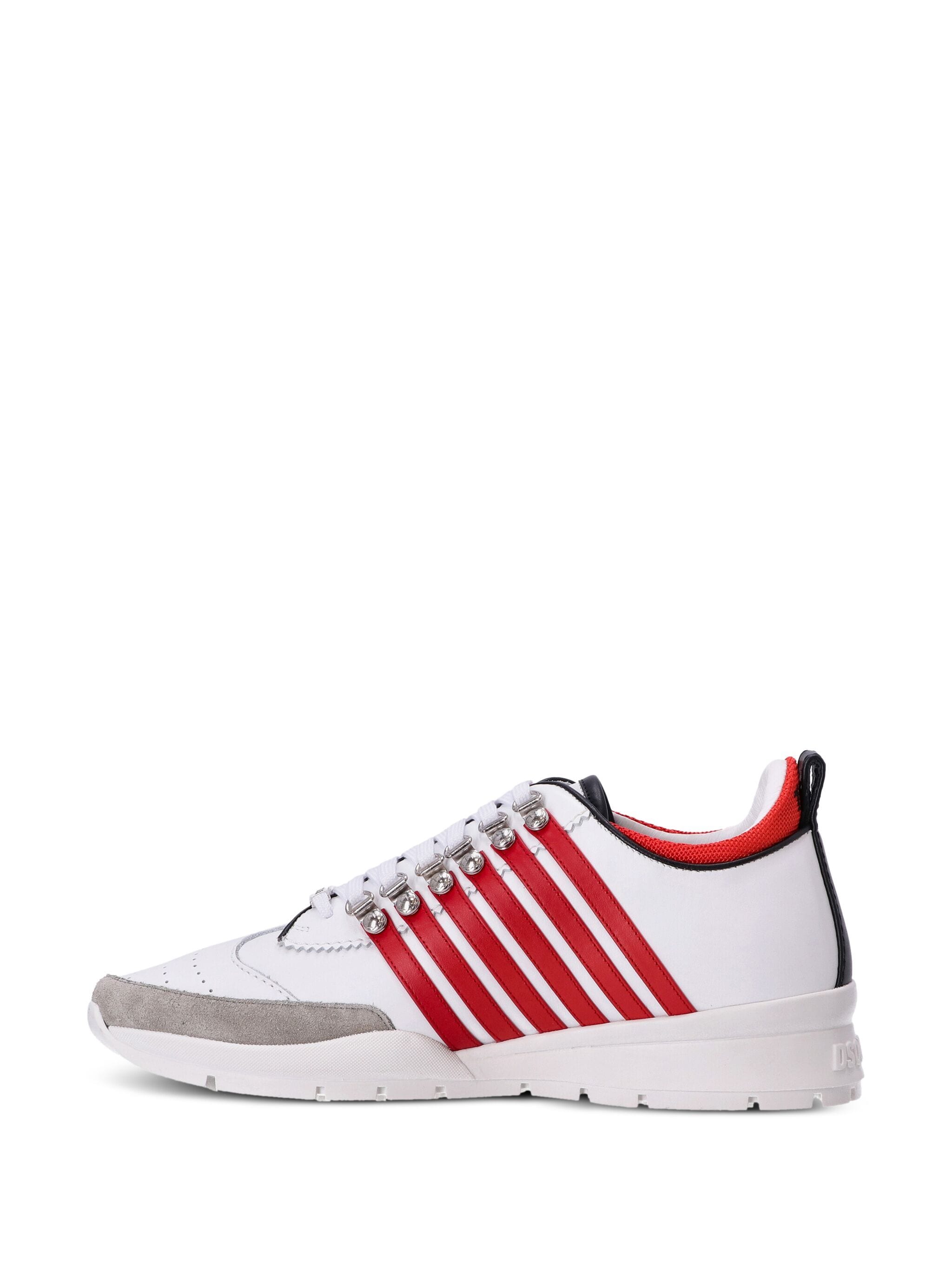 DSQUAREED LEGENDARY STRIPED LEATHER SNEAKERS