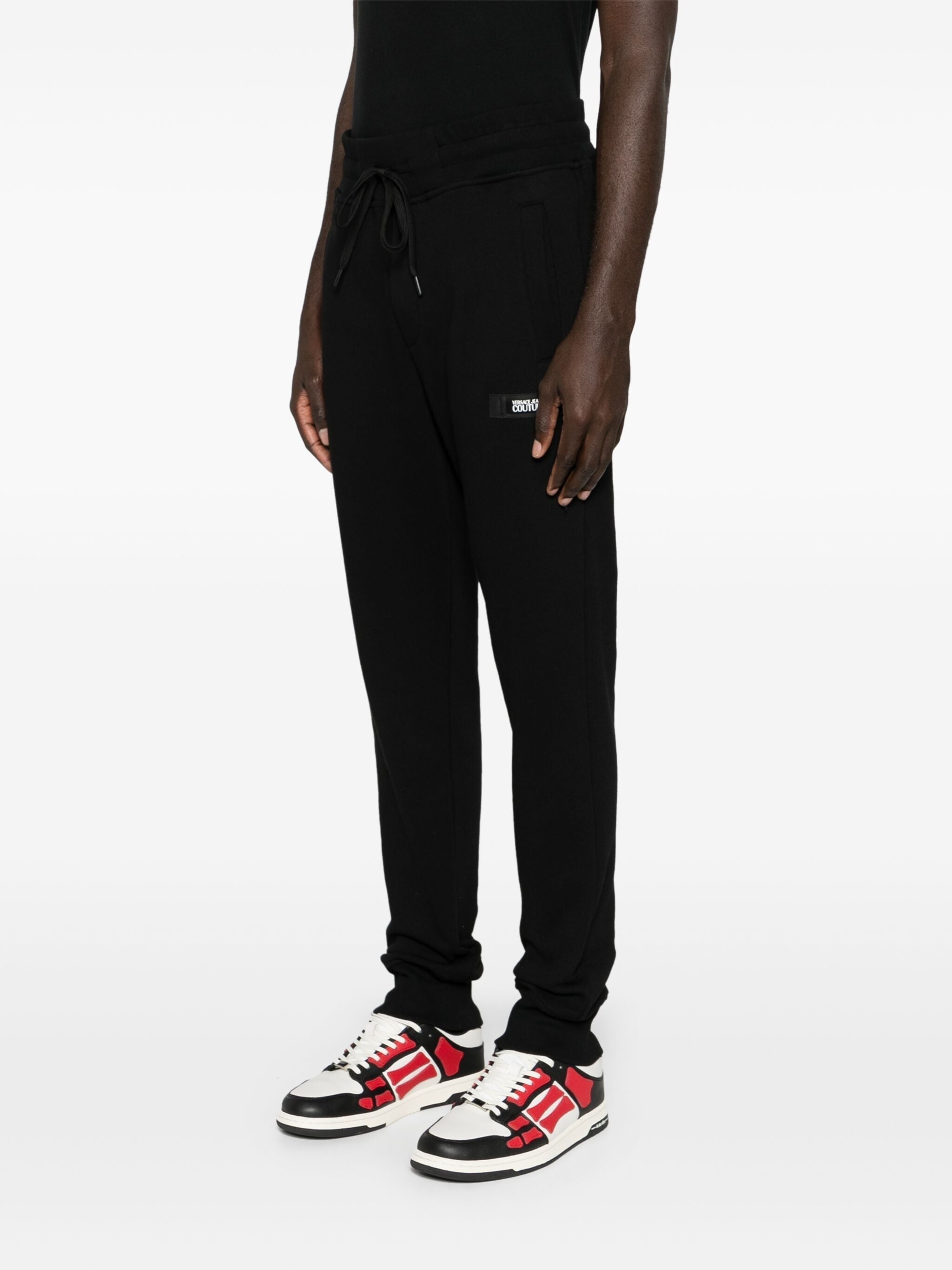 VERSACE JEANS COUTURE LOGO-PATCH COTTON TRACK PANTS