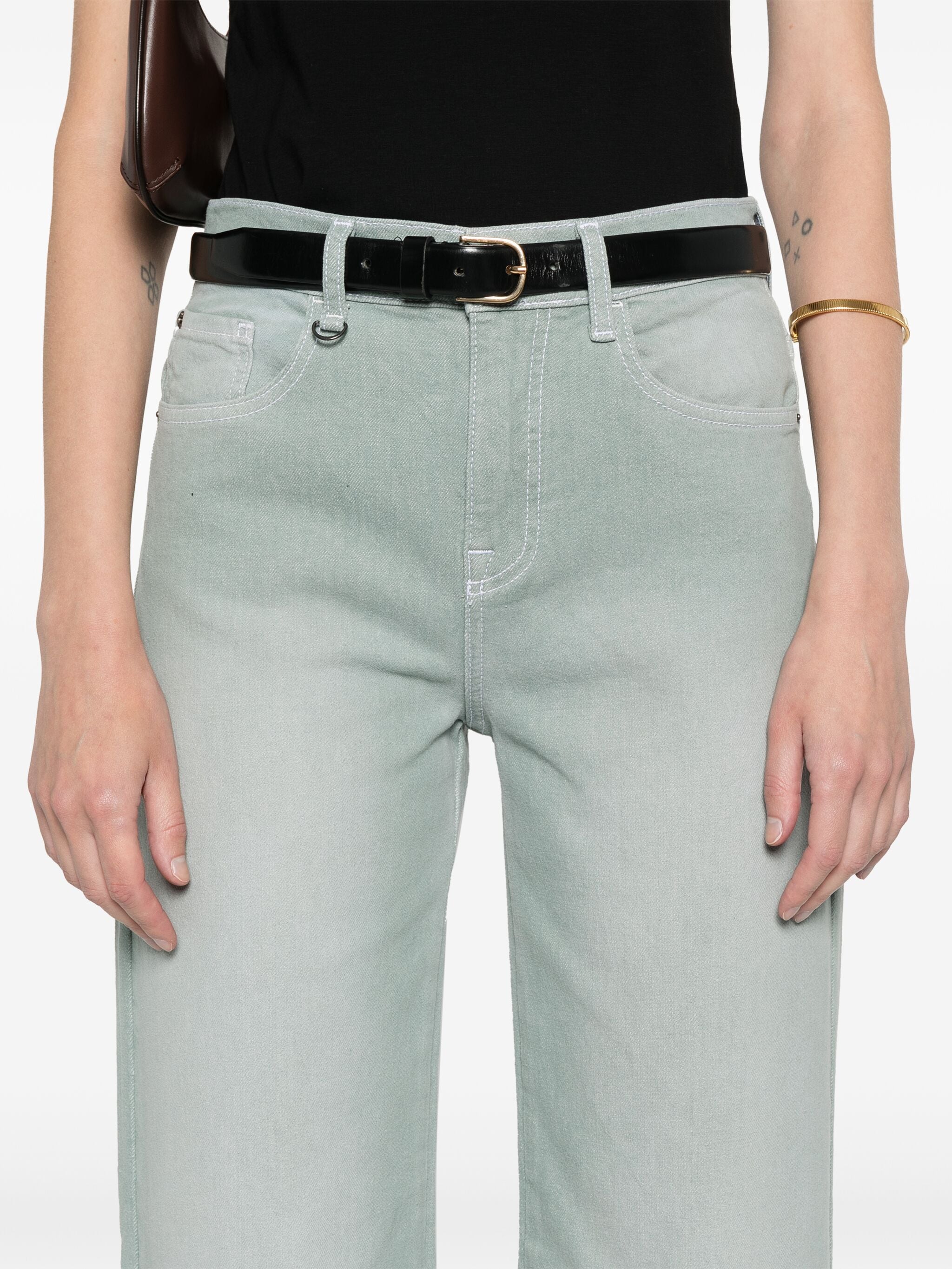 EMPORIO ARMANI J7E MID-RISE STRAIGHT-LEG JEANS