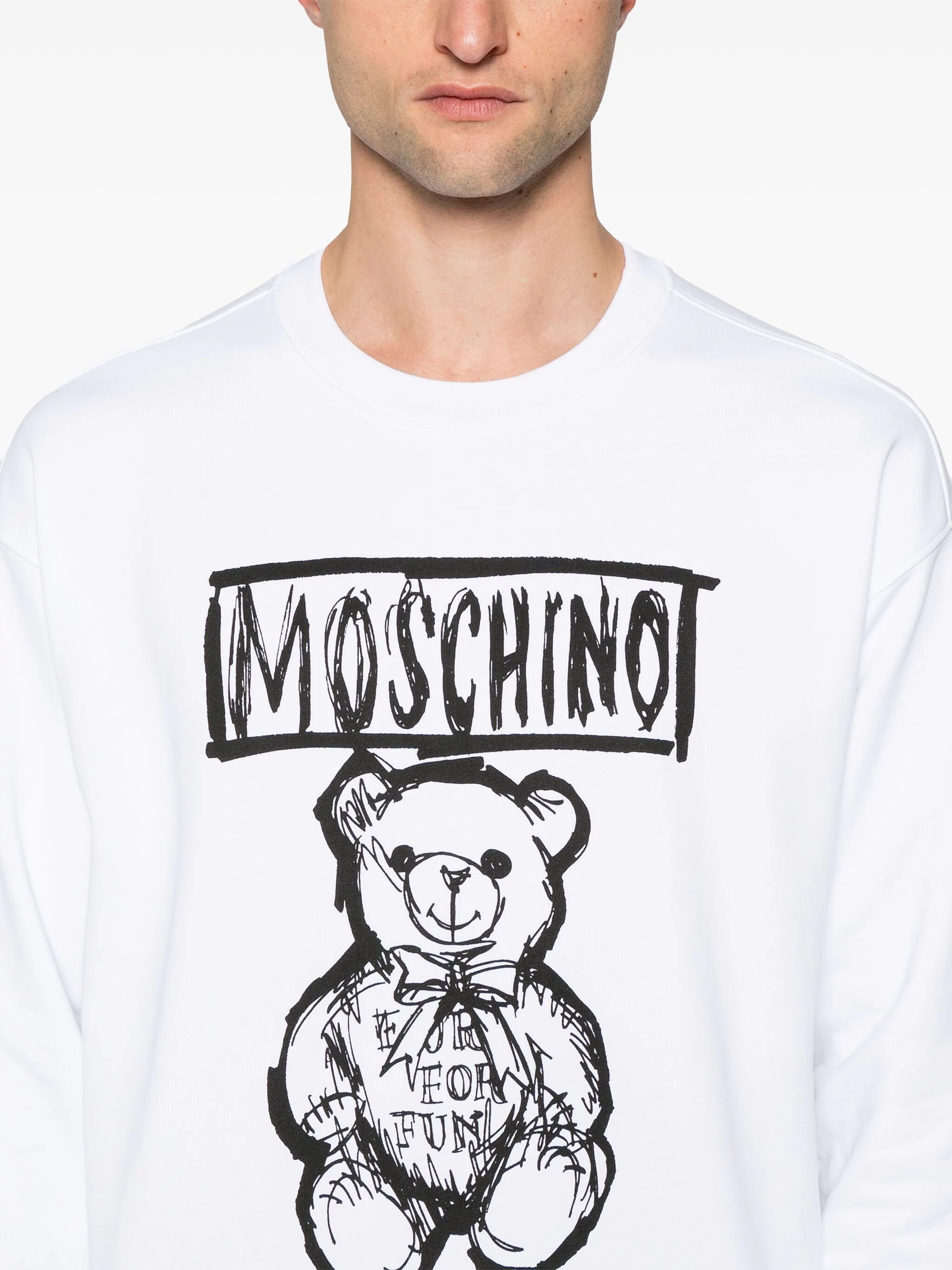 MOSCHINO TEDDY BEAR-PRINT COTTON SWEATSHIRT