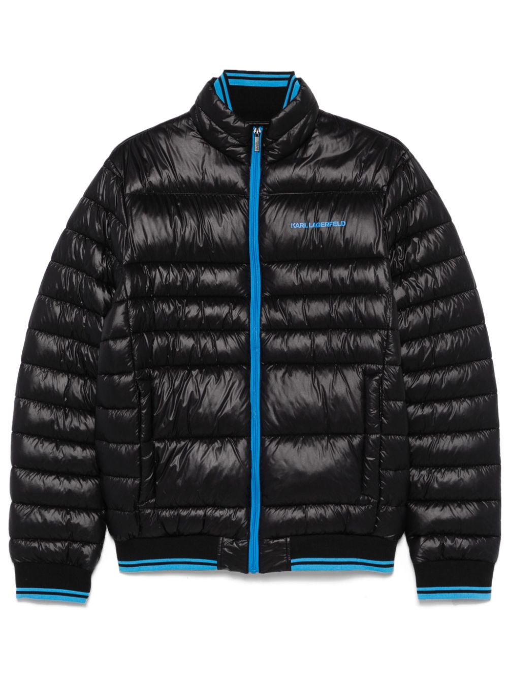 KARL LAGERFELD LOGO-PRINT PUFFER JACKET