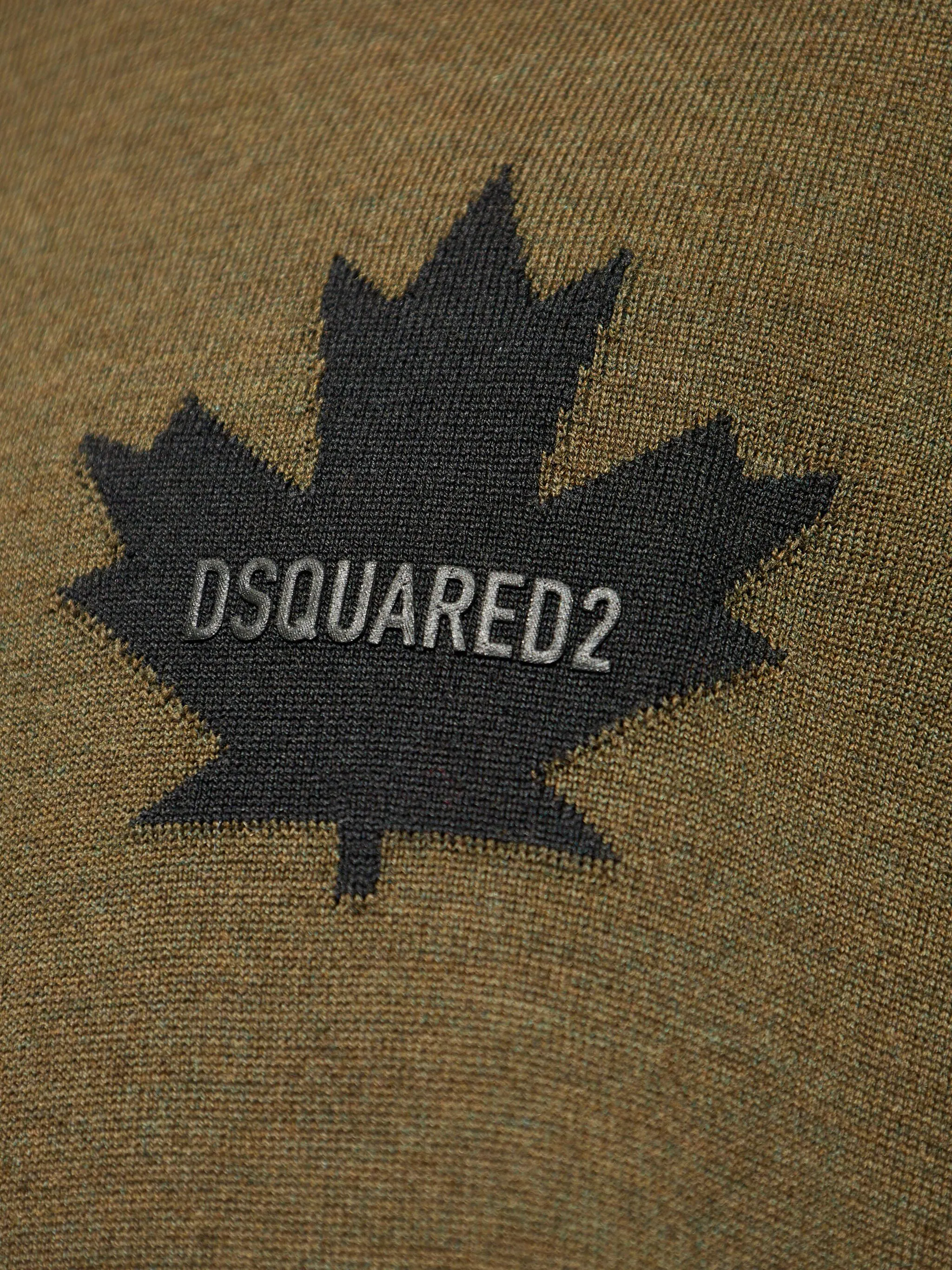 DSQUARED2 MAPLE LEAF-INTARSIA JUMPER