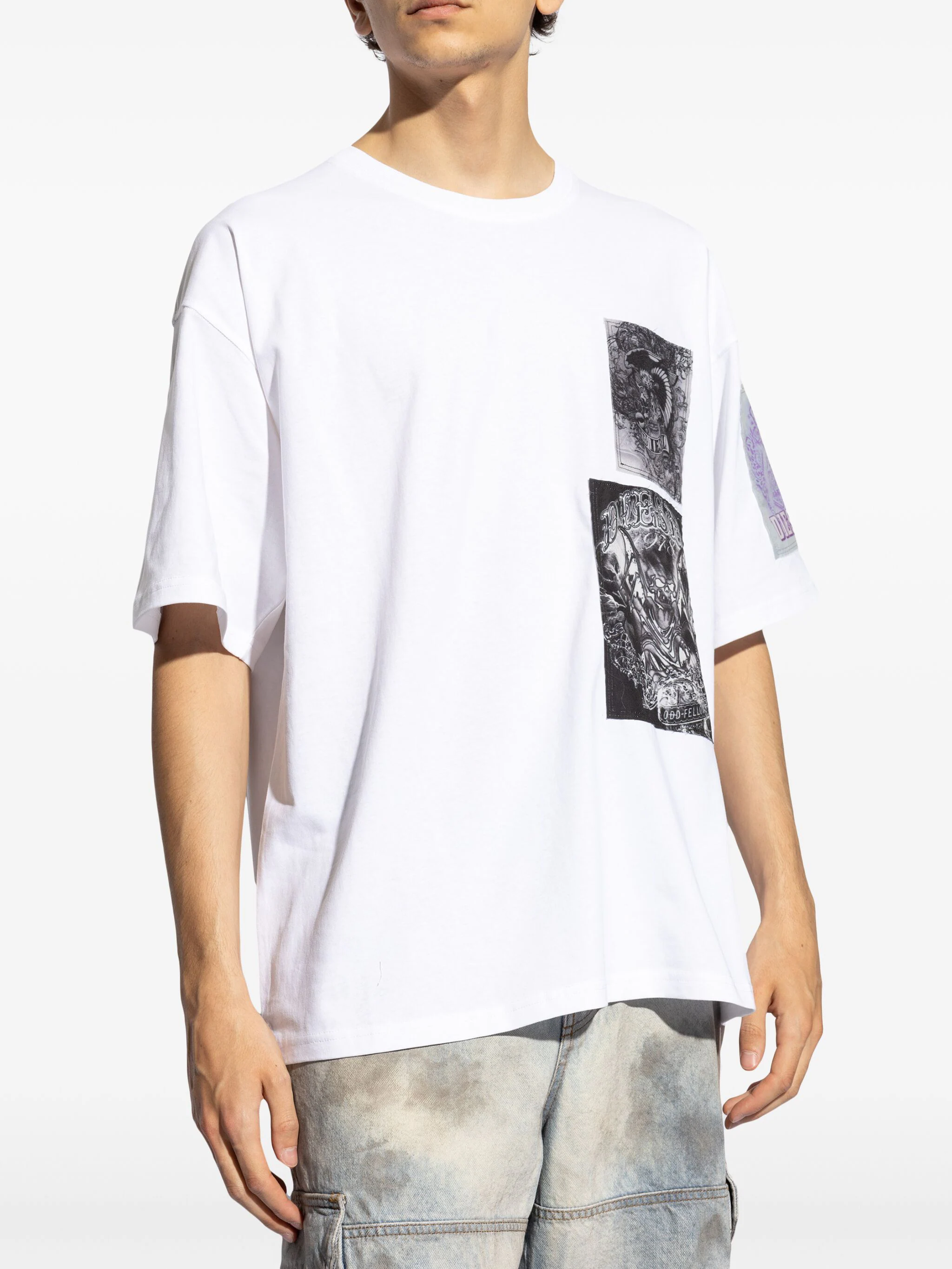 DIESEL GRAPHIC-PRINT COTTON T-SHIRT