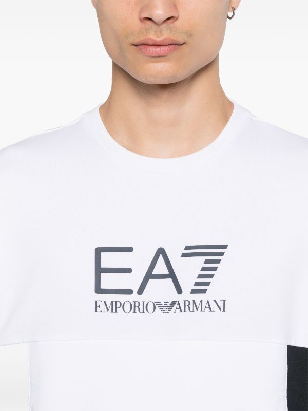 EA7 EMPORIO ARMANI OGO-PRINT COTTON SWEATSHIRT