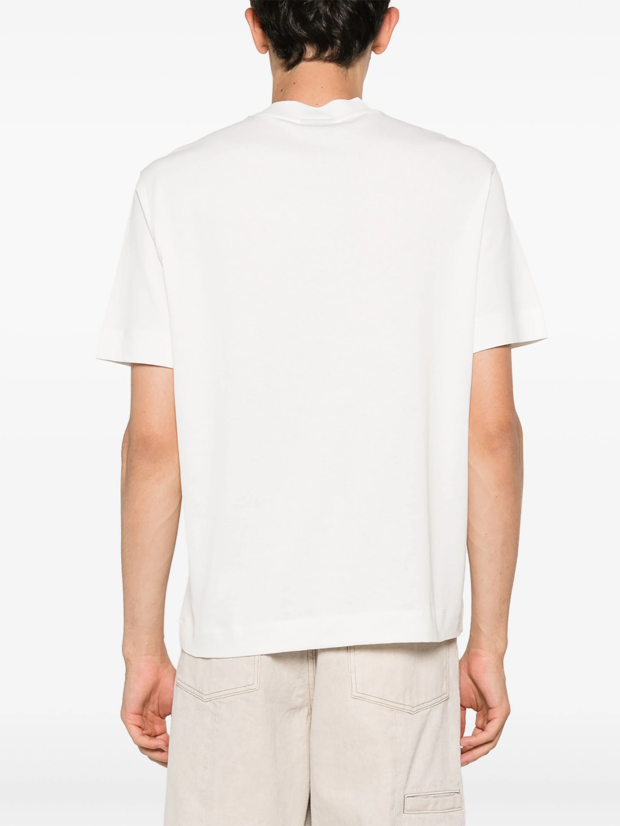 EMPORIO ARMANI LOGO-EMBROIDERED COTTON T-SHIRT