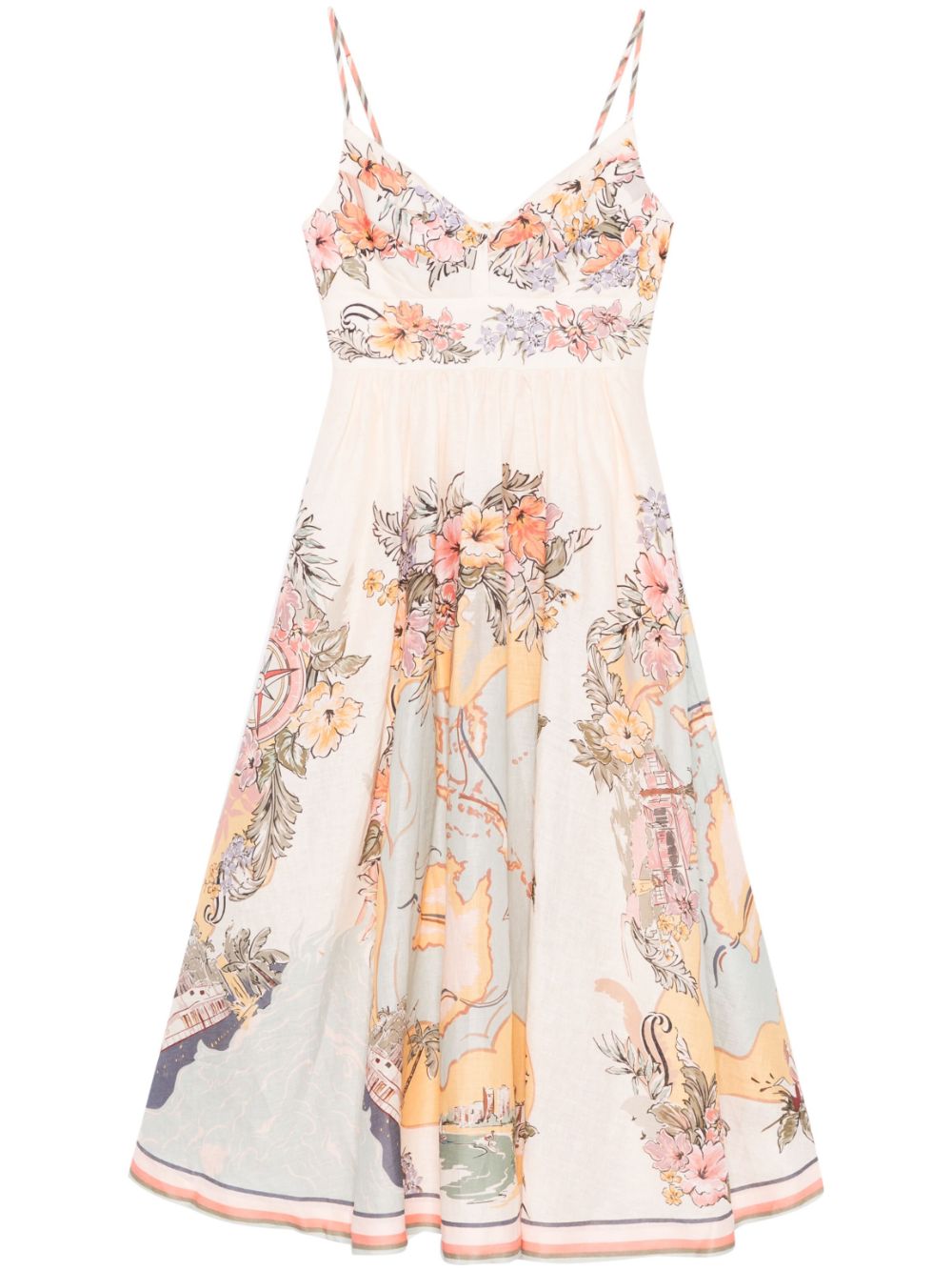 ZIMMERMANN TALLOW MIDI DRESS