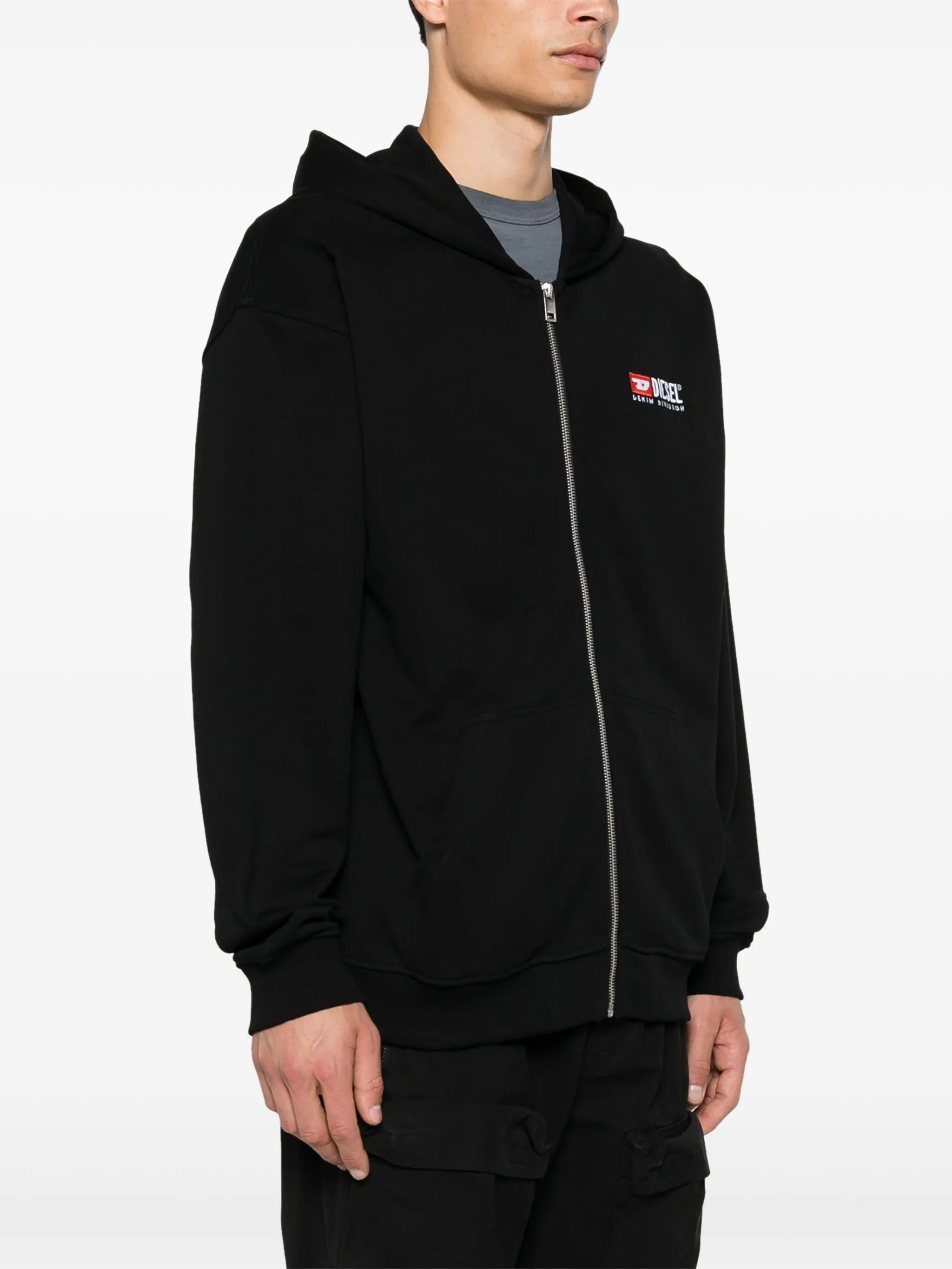 DIESEL LOGO-EMBROIDERED HOODIE