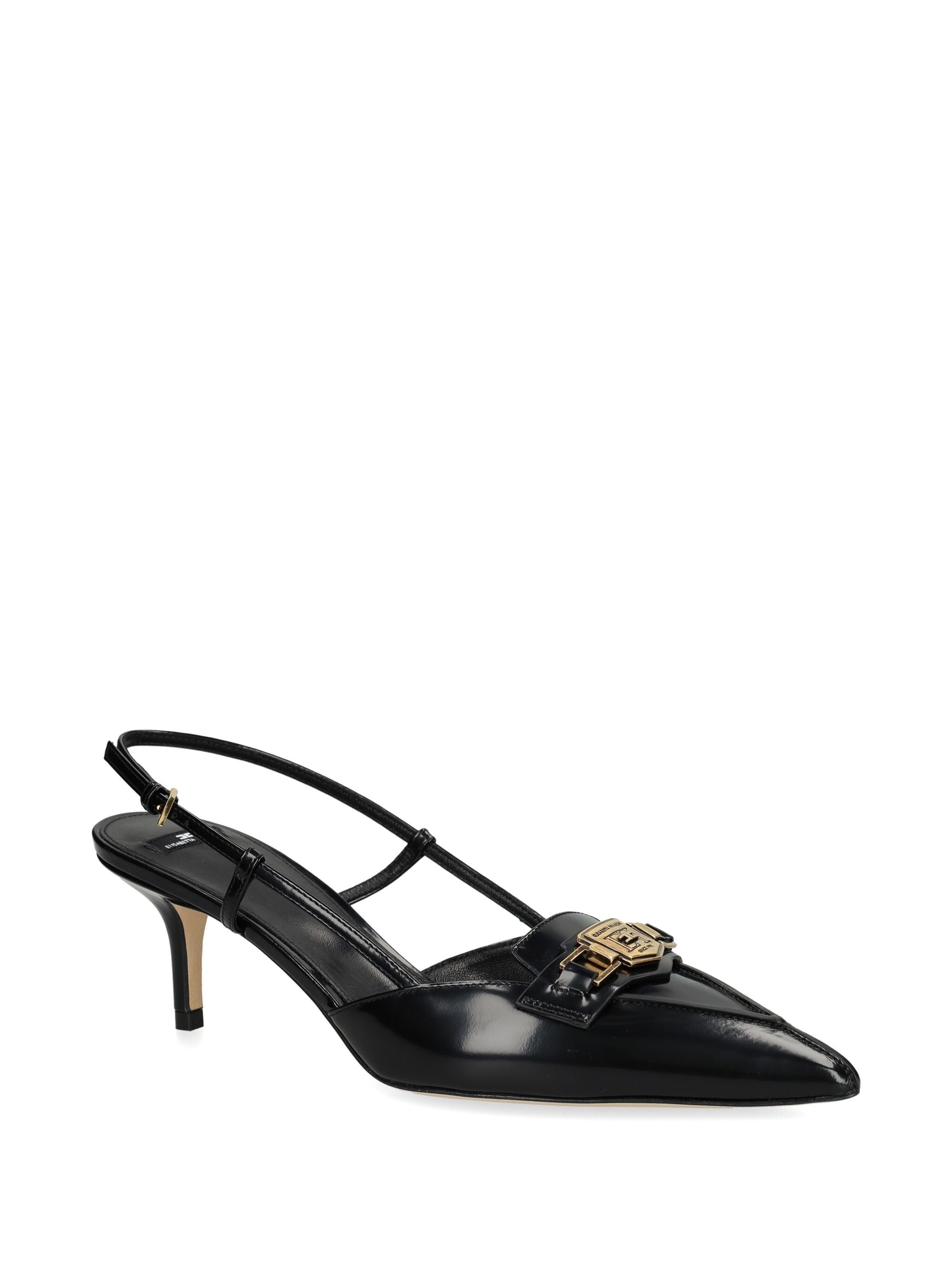 ELISABETTA FRANCHI 60MM GOLD-TONE LEATHER PUMPS