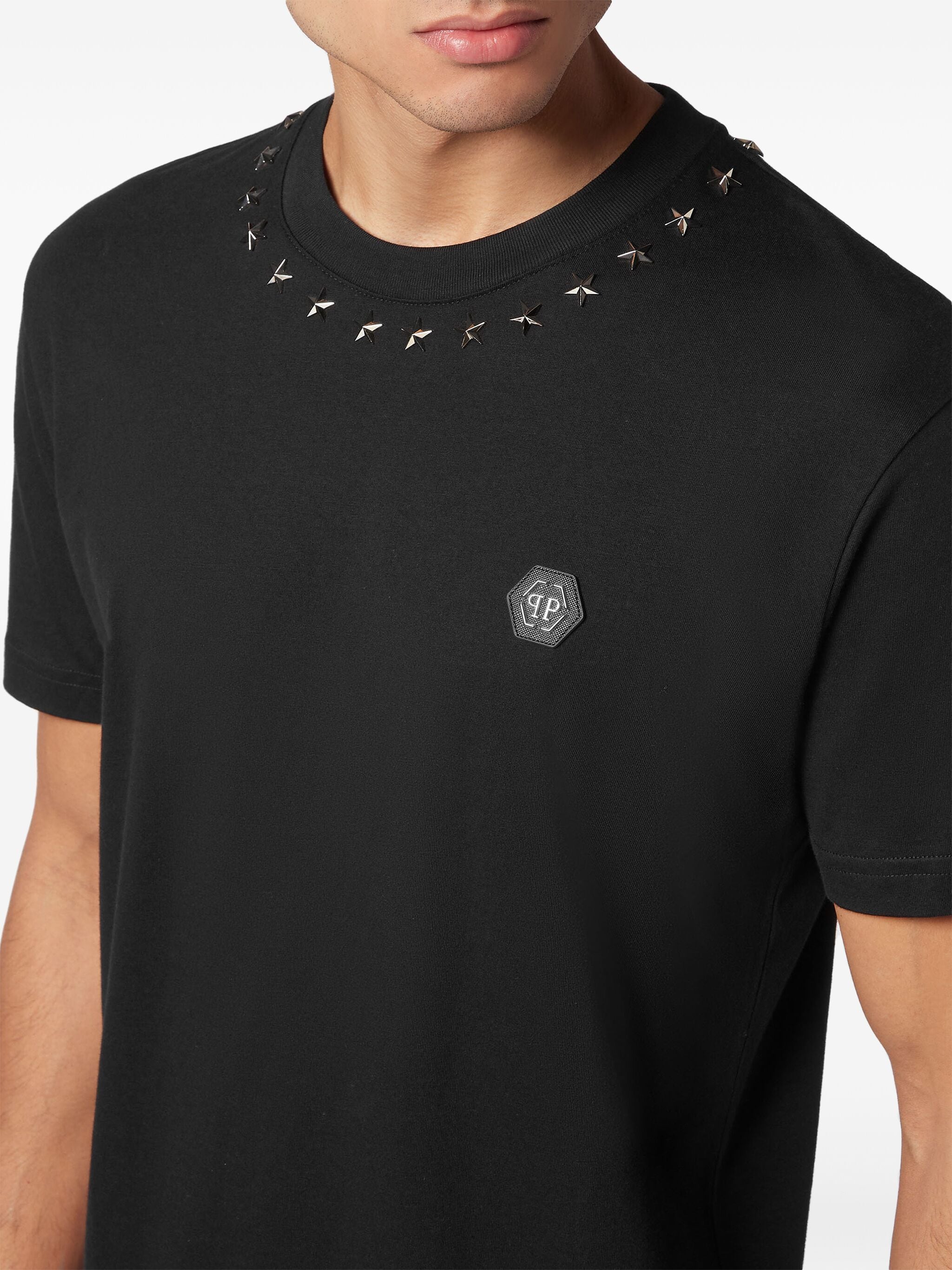 PHILIPP PLEIN LOGO-APPLIQUÉ COTTON T-SHIRT