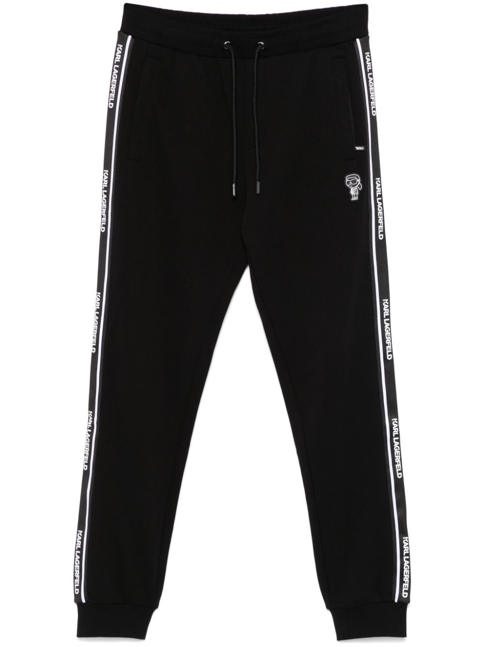 KARL LAGARFELD LOGO TAPE-DETAIL SWEATPANTS