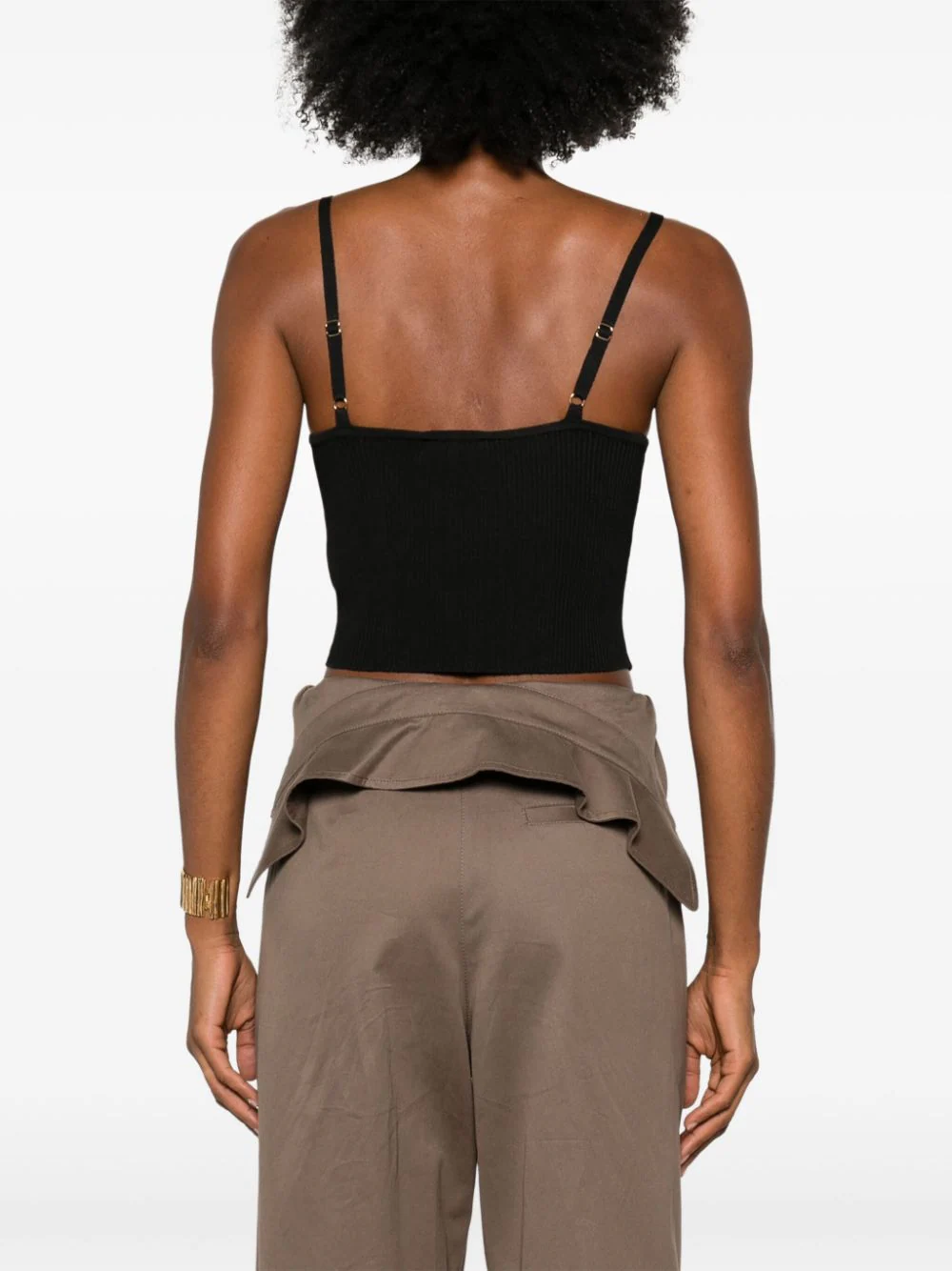 ELISABETTA FRANCHI RIBBED CROP TOP