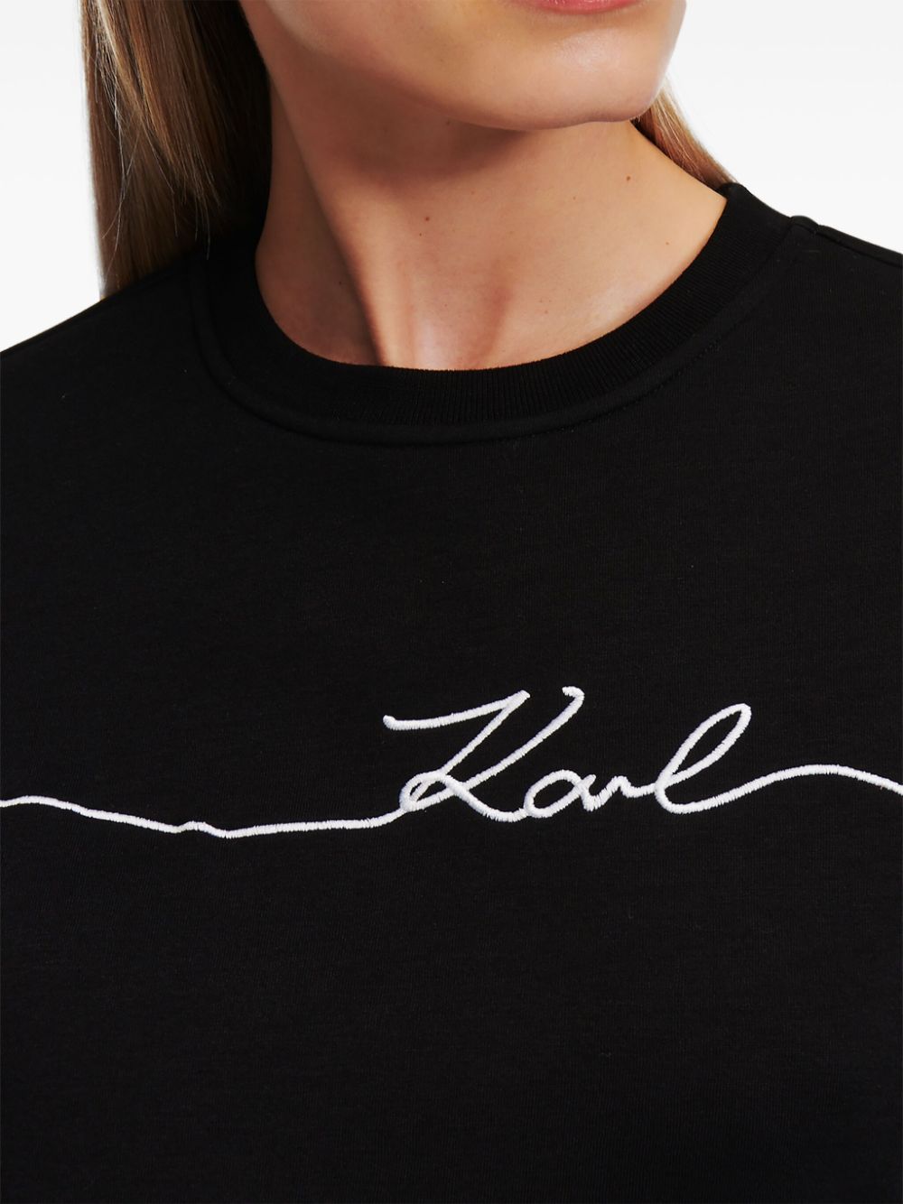 KARL LAGERFELD SIGNATURE EMBROIDERED SWEATSHIRT