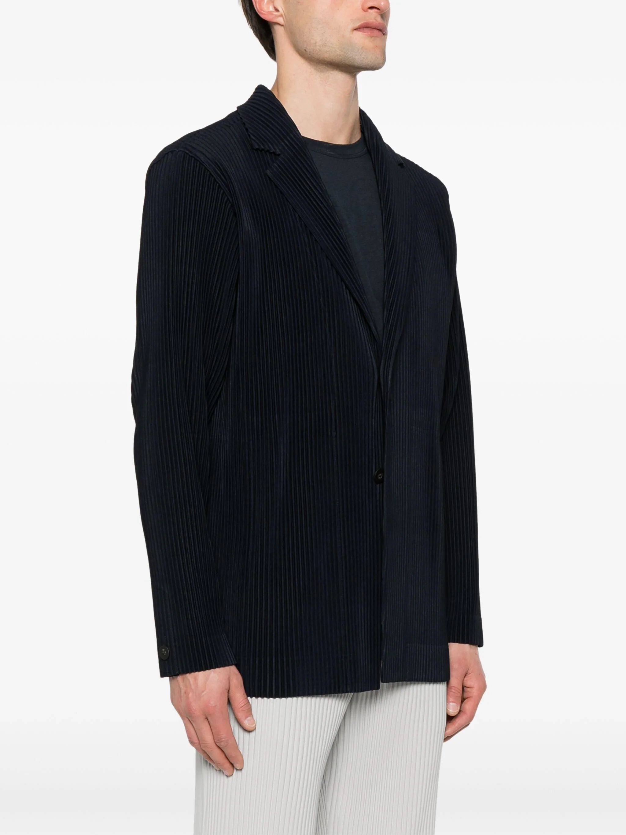 HOMME PLISSÉ ISSEY MIYAKE PLEATED BUTTON-DOWN BLAZER