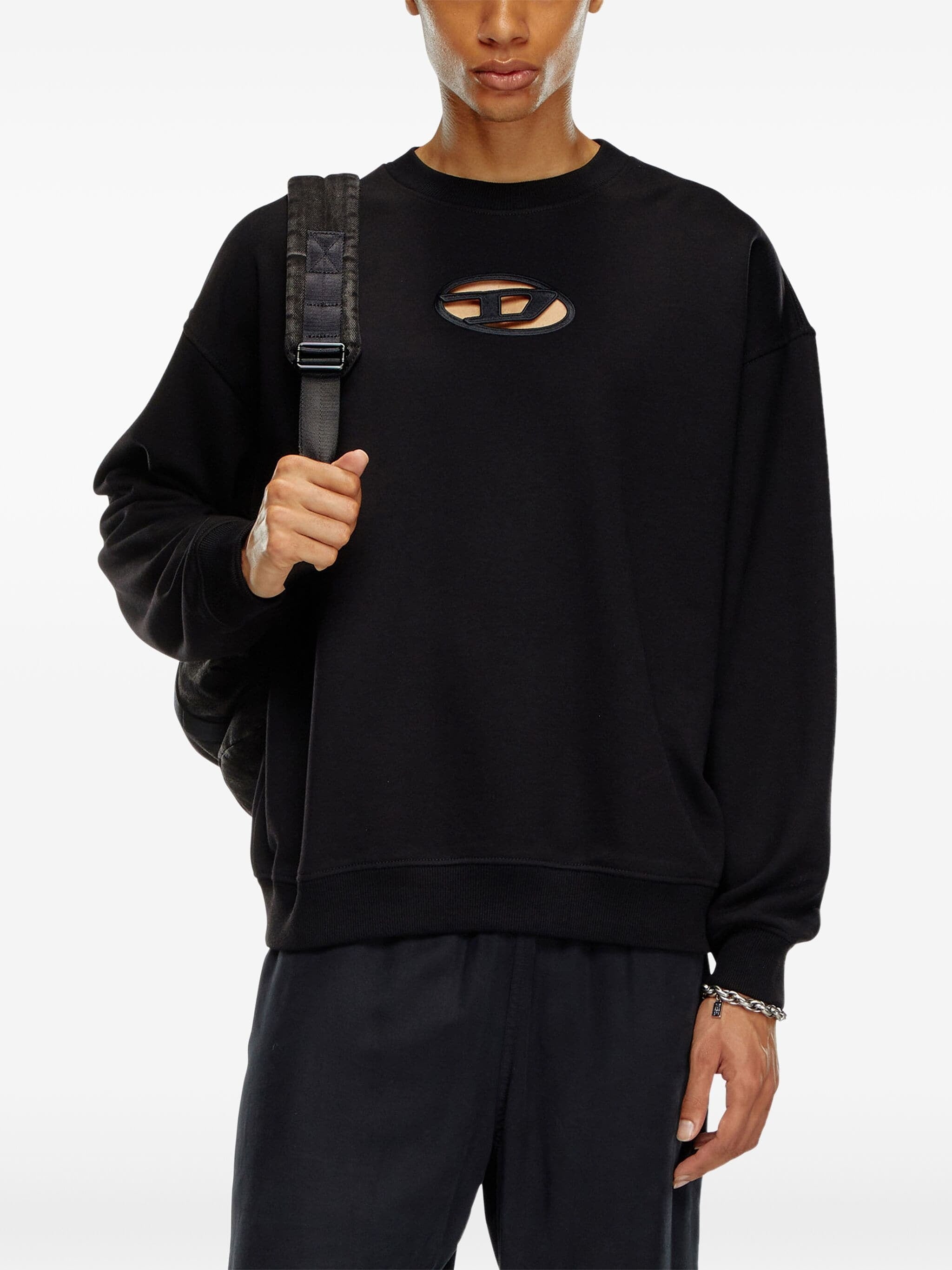 DIESEL LOGO CUT-OUT SWEATSHIRT