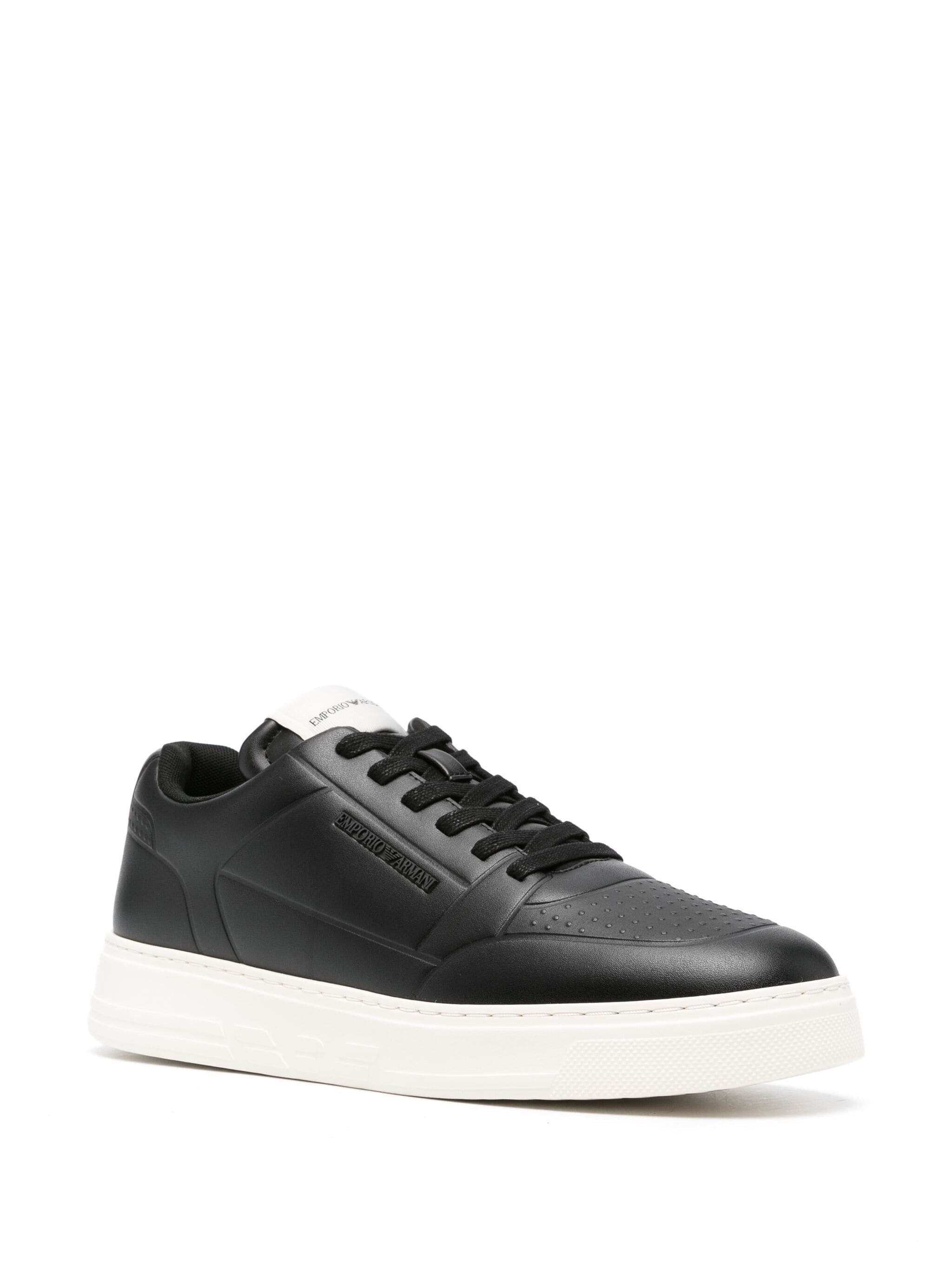 EMPORIO ARMANI EMBOSSED-LOGO SNEAKERS