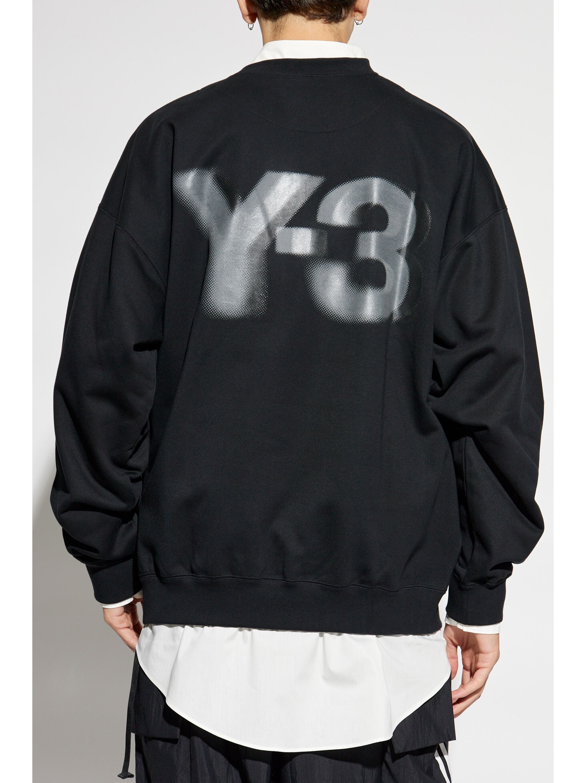 Y-3 LOGO-PRINTED CREW NECK SWEATSHIRT