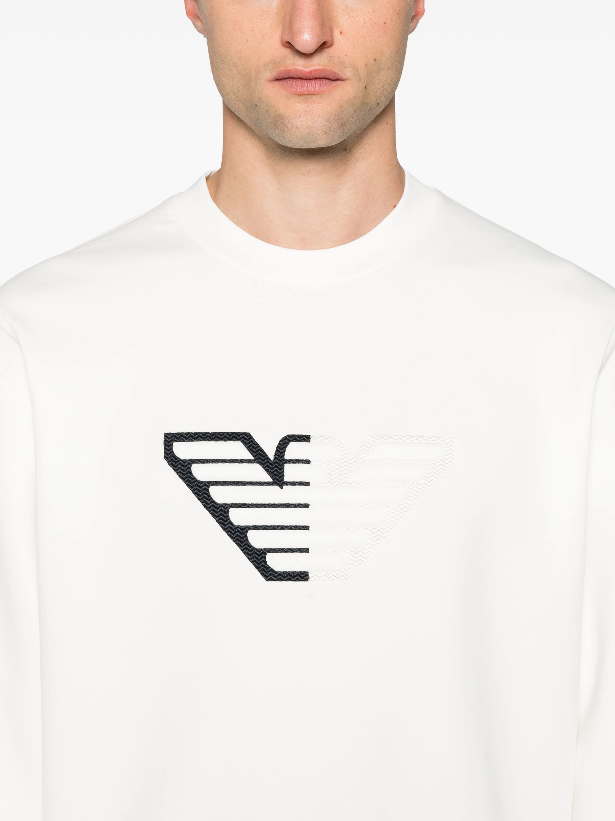 EMPORIO ARMANI LOGO-EMBOSSED JERSEY SWEATSHIRT