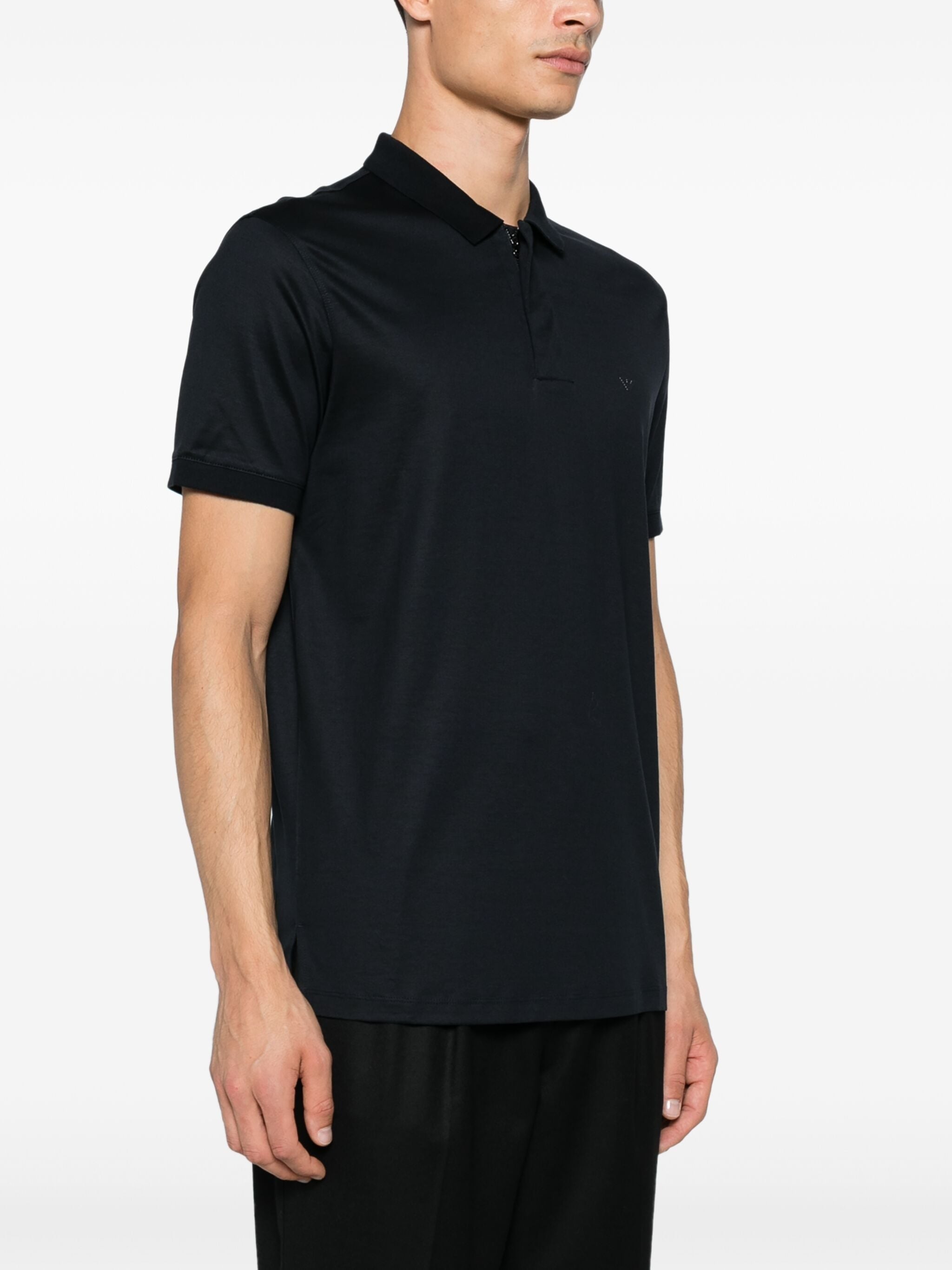 EMPORIO ARMANI TRAVEL ESSENTIALS LYOCELL-BLEND JERSEY POLO SHIRT