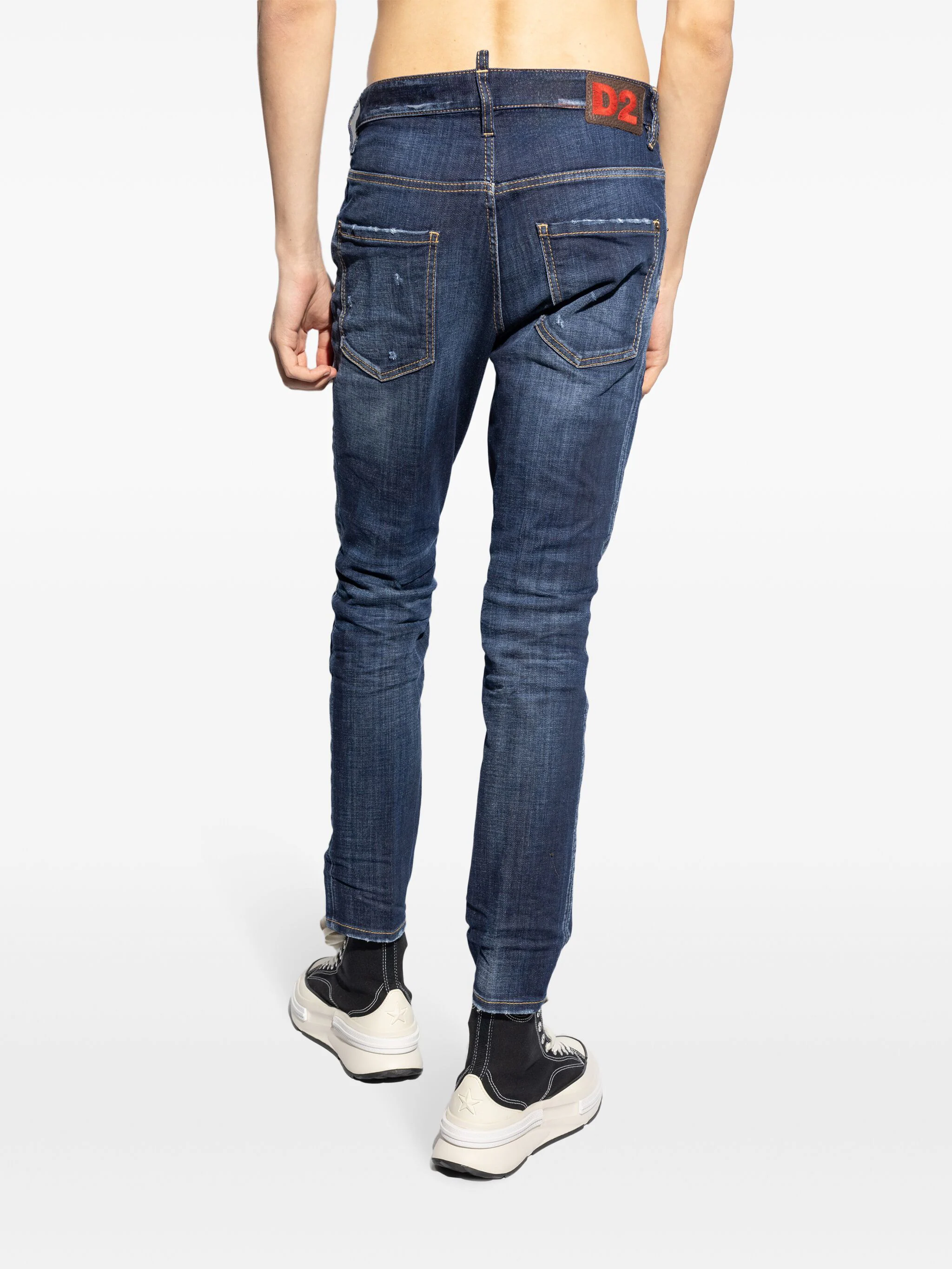 DSQUARED2 LOGO-PATCH COTTON JEANS